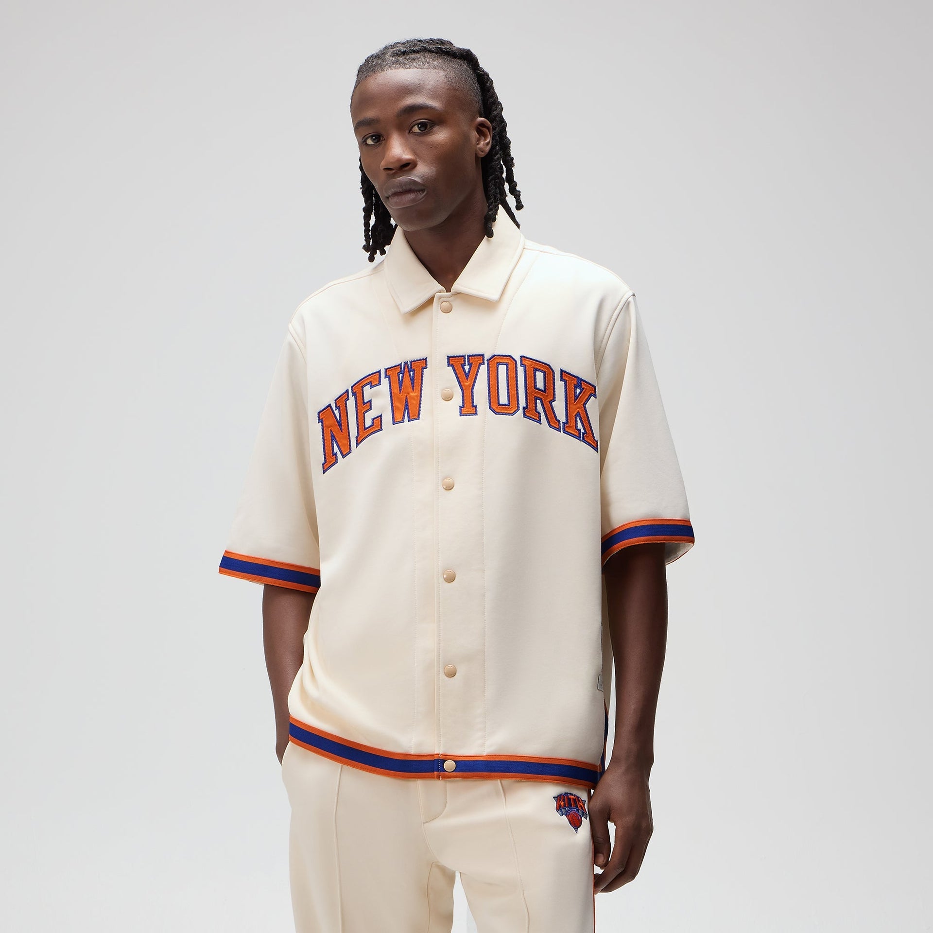 Kith for the New York Knicks Patrick Ewing Woodpoint Shirt - Sandrift