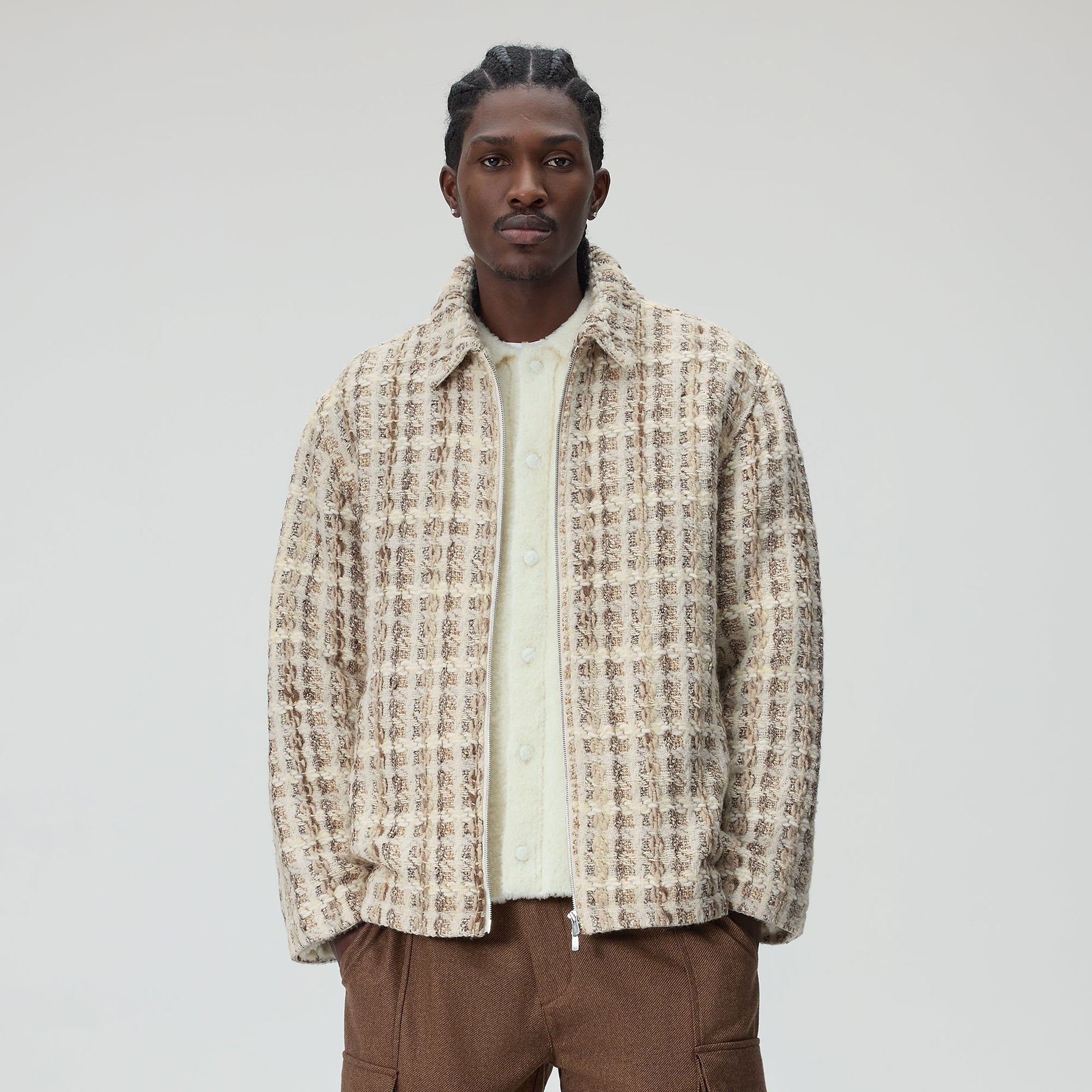Kith Windowpane Tweed Coaches Jacket - Hallow