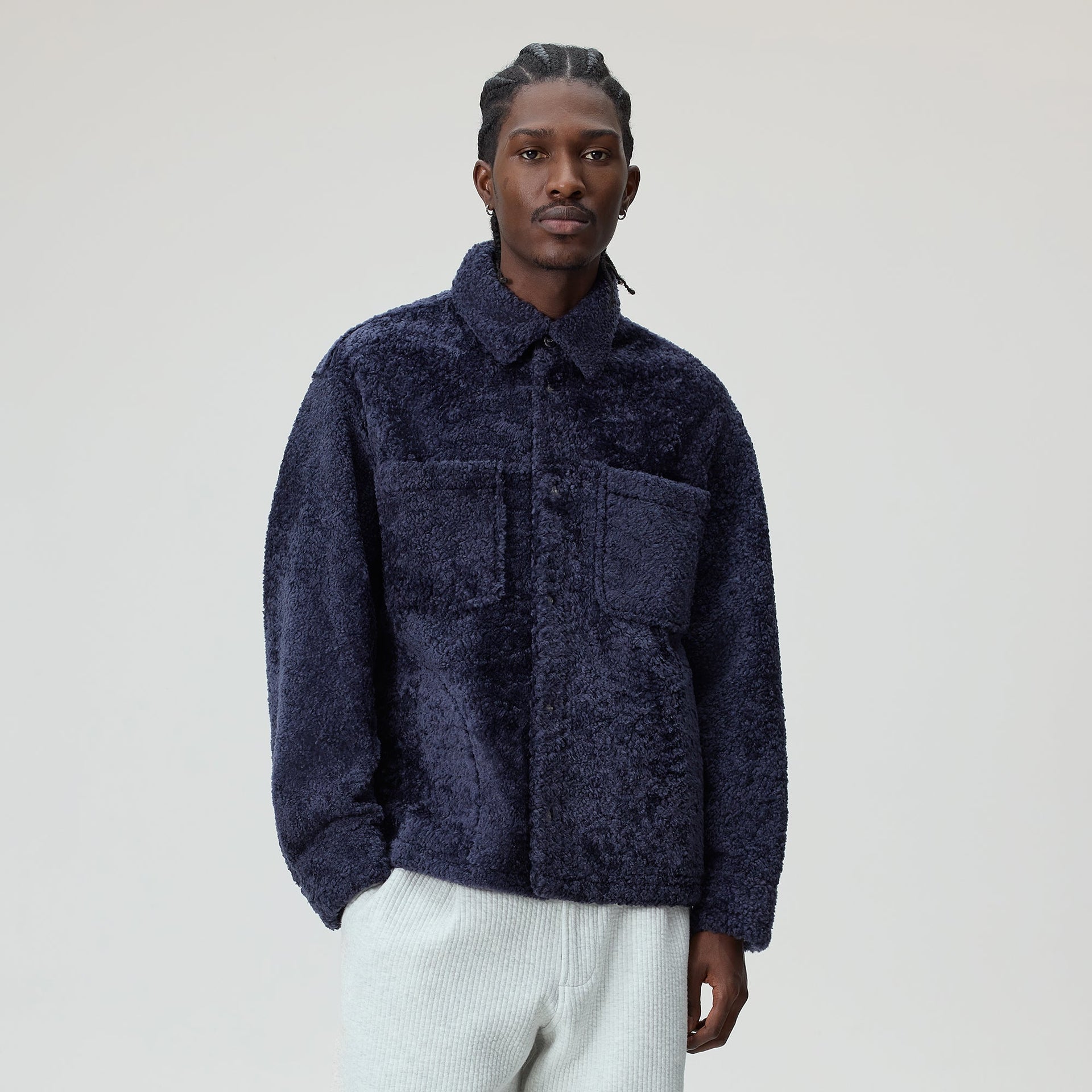 Kith Shearling Ace Shirt Jacket - Ink