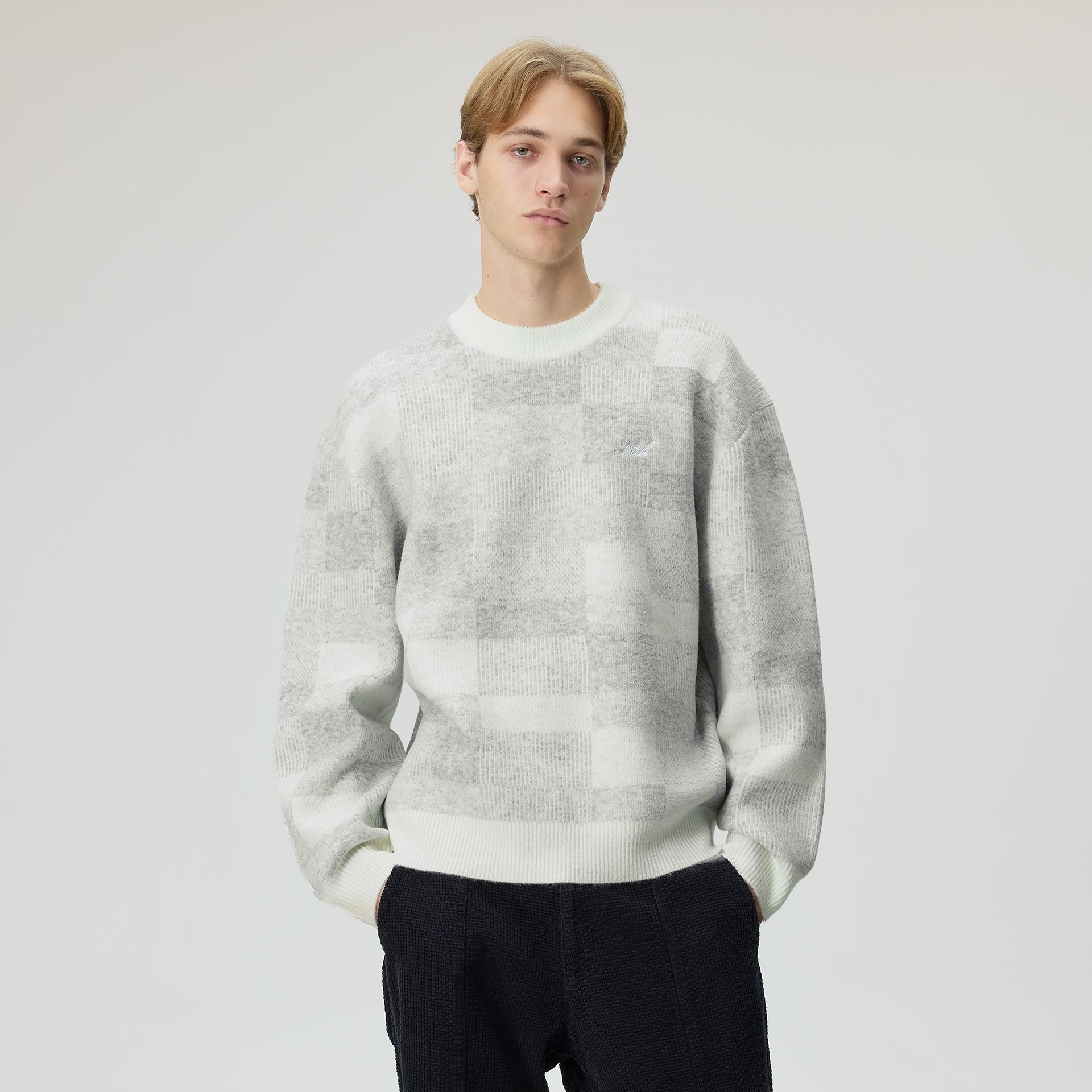 Kith Lewis Check Sweater - Sandrift