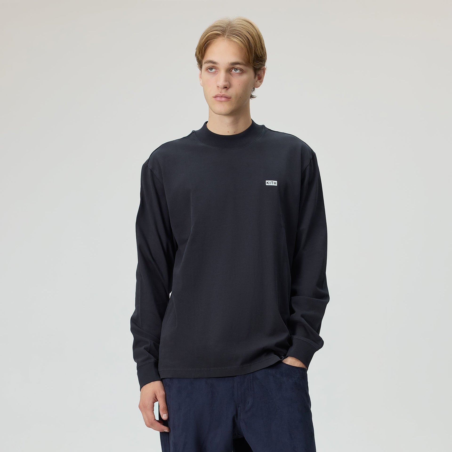 Kith Long Sleeve Mock Neck LAX Tee - Black