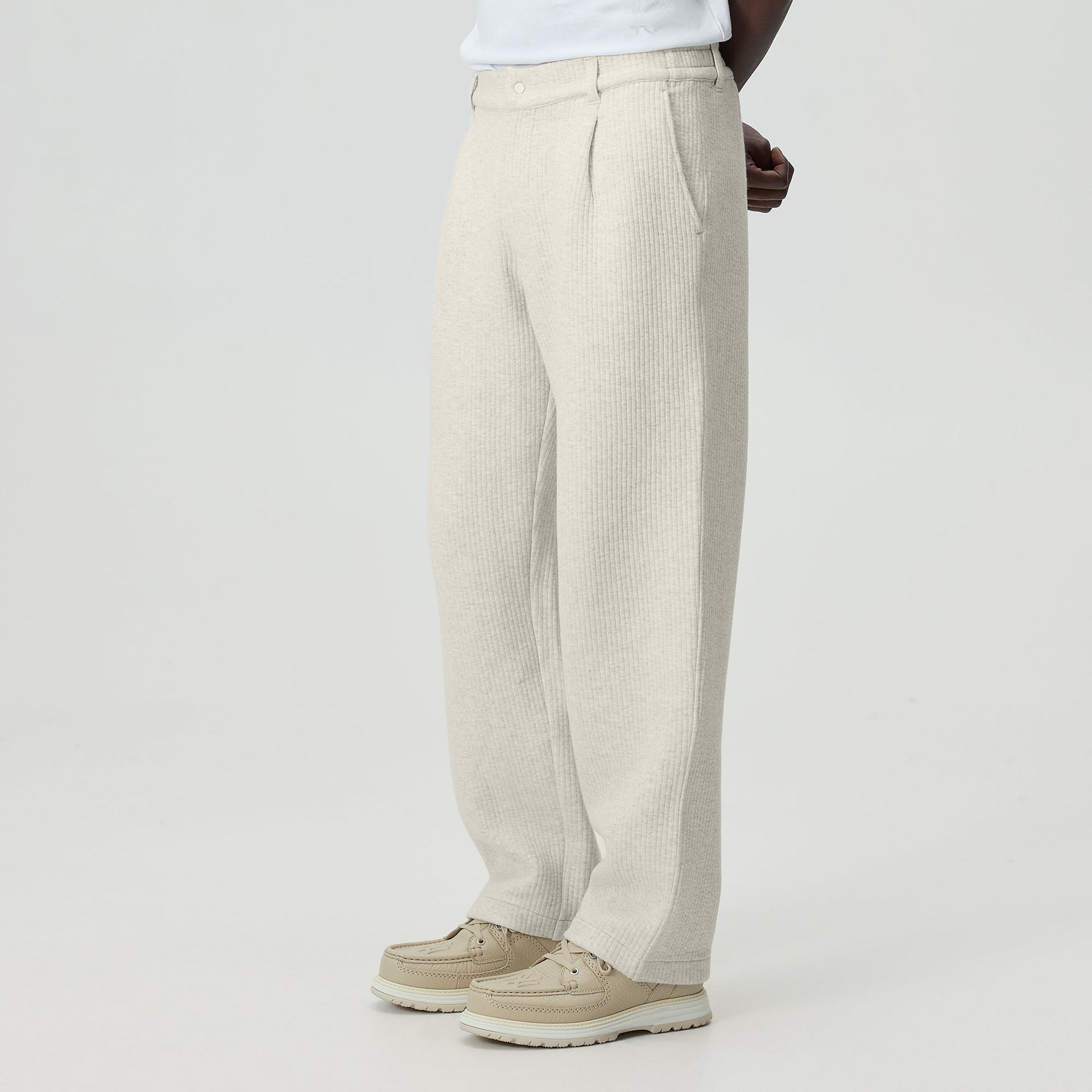 Kith Striped Interlock Garrison Pant - Light Heather Grey