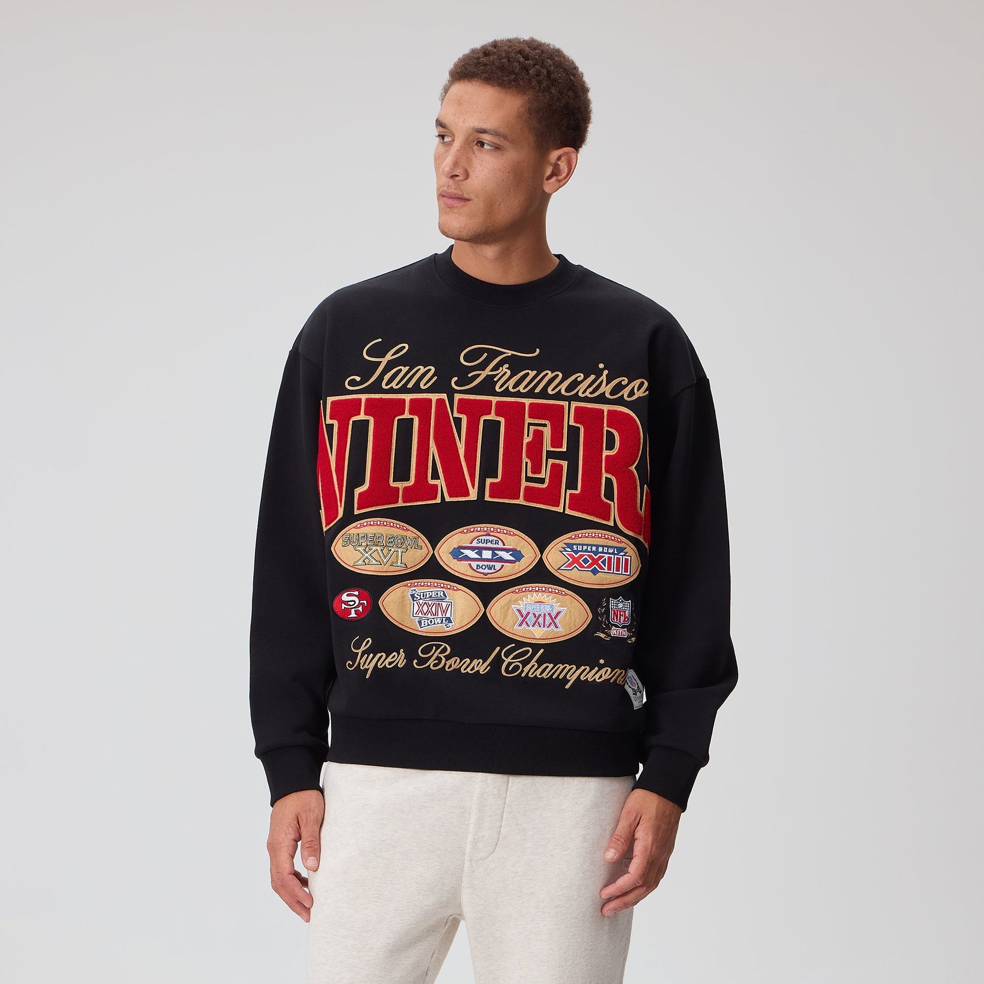 Kith for the NFL San Francisco 49ers Vintage Crewneck - Black