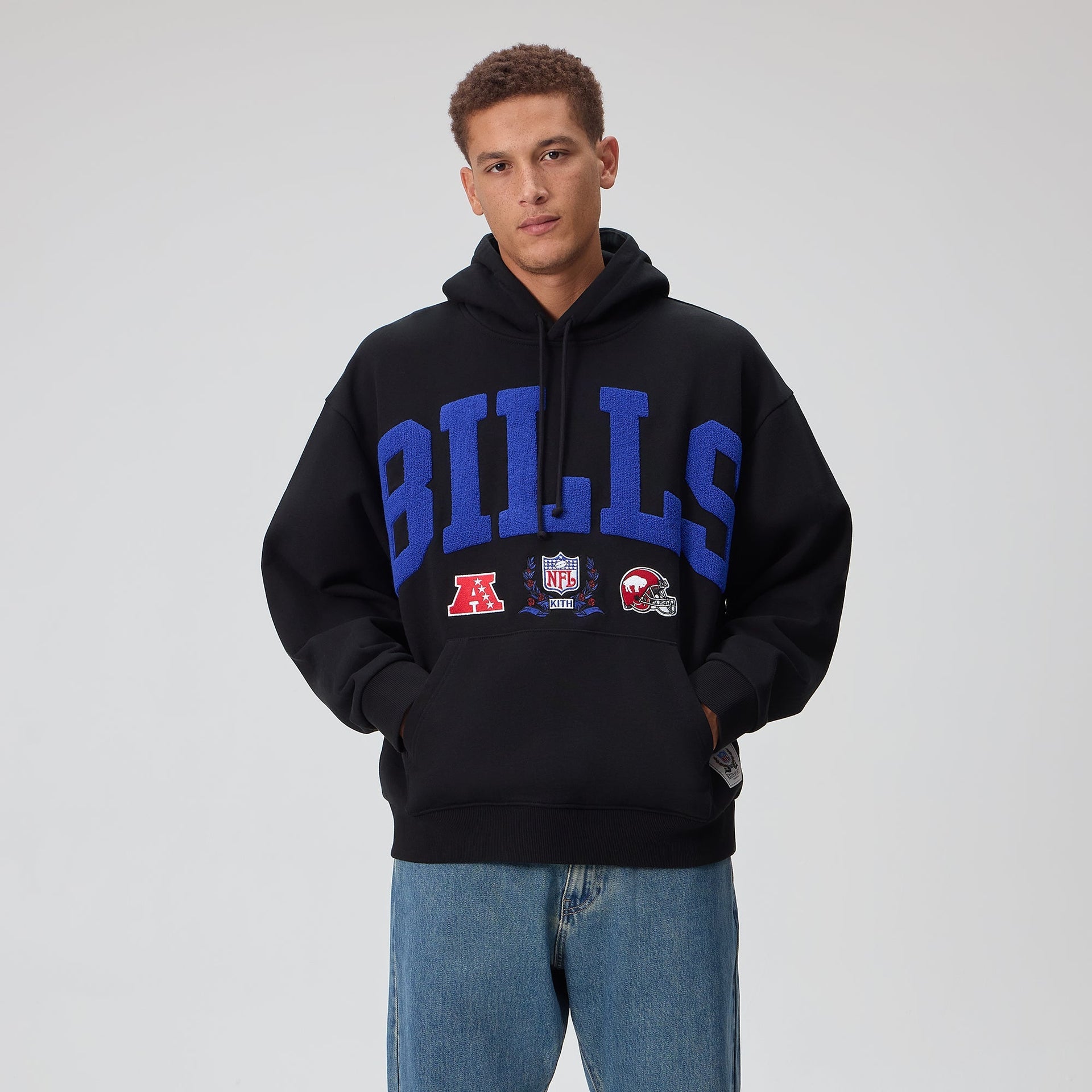 Kith for the NFL Buffalo Bills Stitched Vintage Hoodie - Black