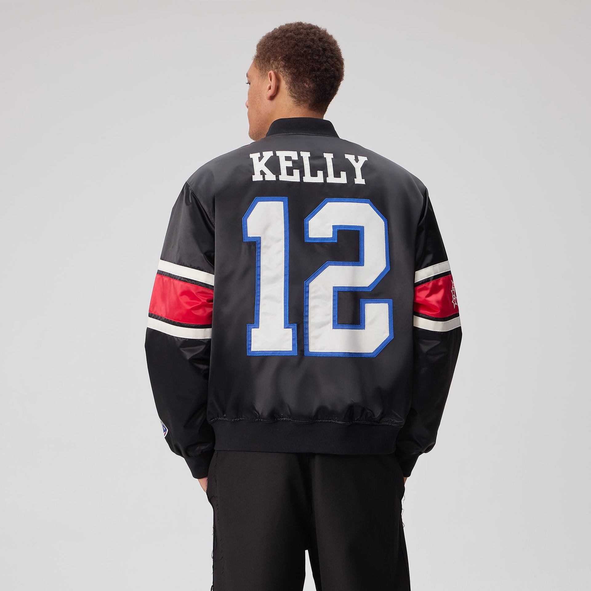 Kith for the NFL Buffalo Bills Satin Bomber Jacket - Black