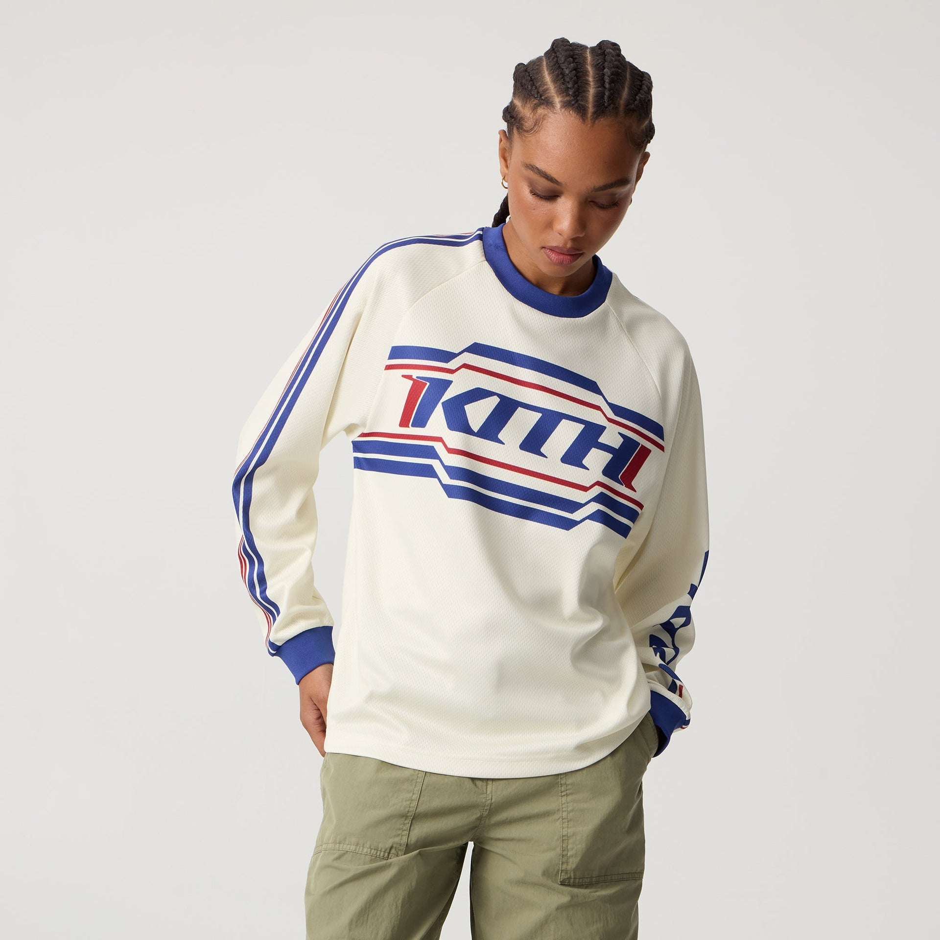 Kith Women Ridley Retro Moto Tech Long Sleeve - Sandrift