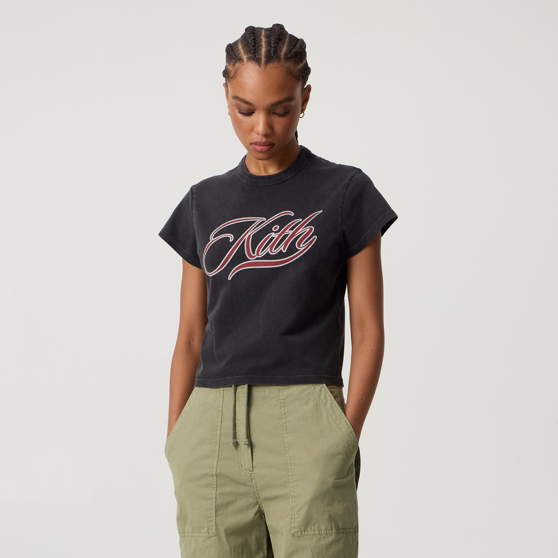 Kith Women Mulberry Vintage Varsity Tee - Black