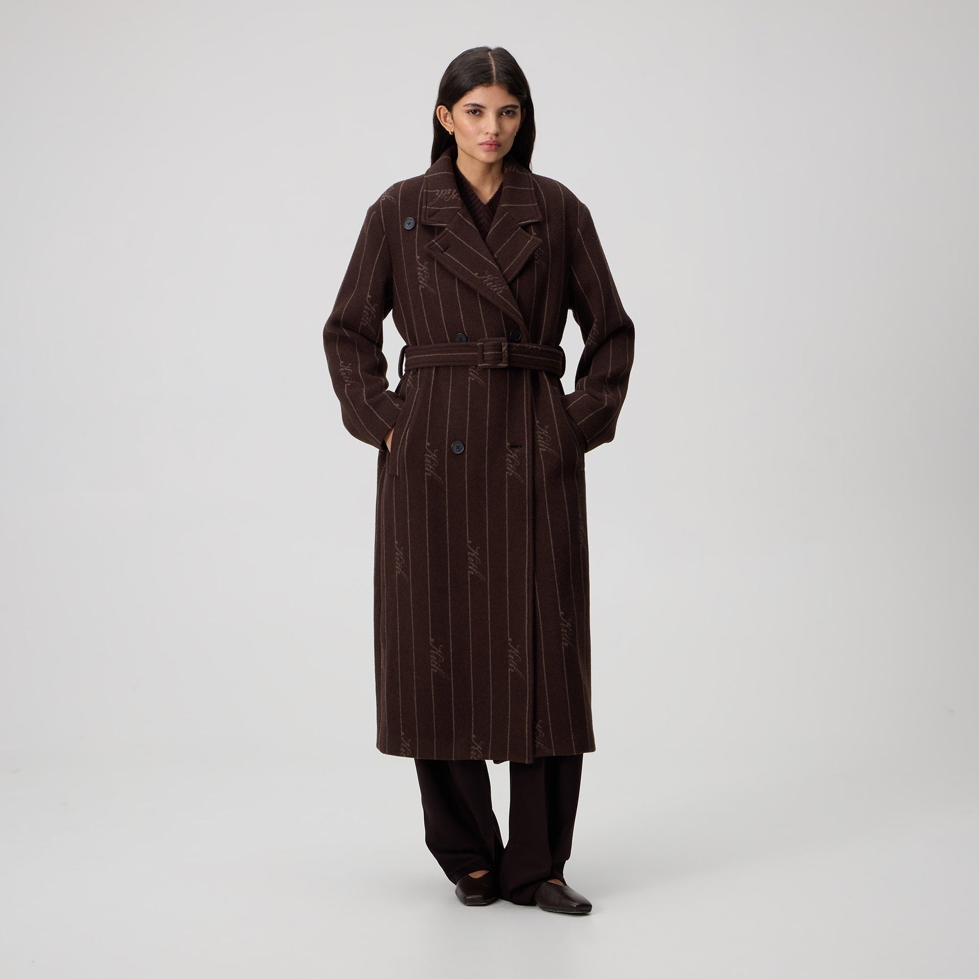 Kith Women Maeva Melton Stripe Scarf Coat - Incognito