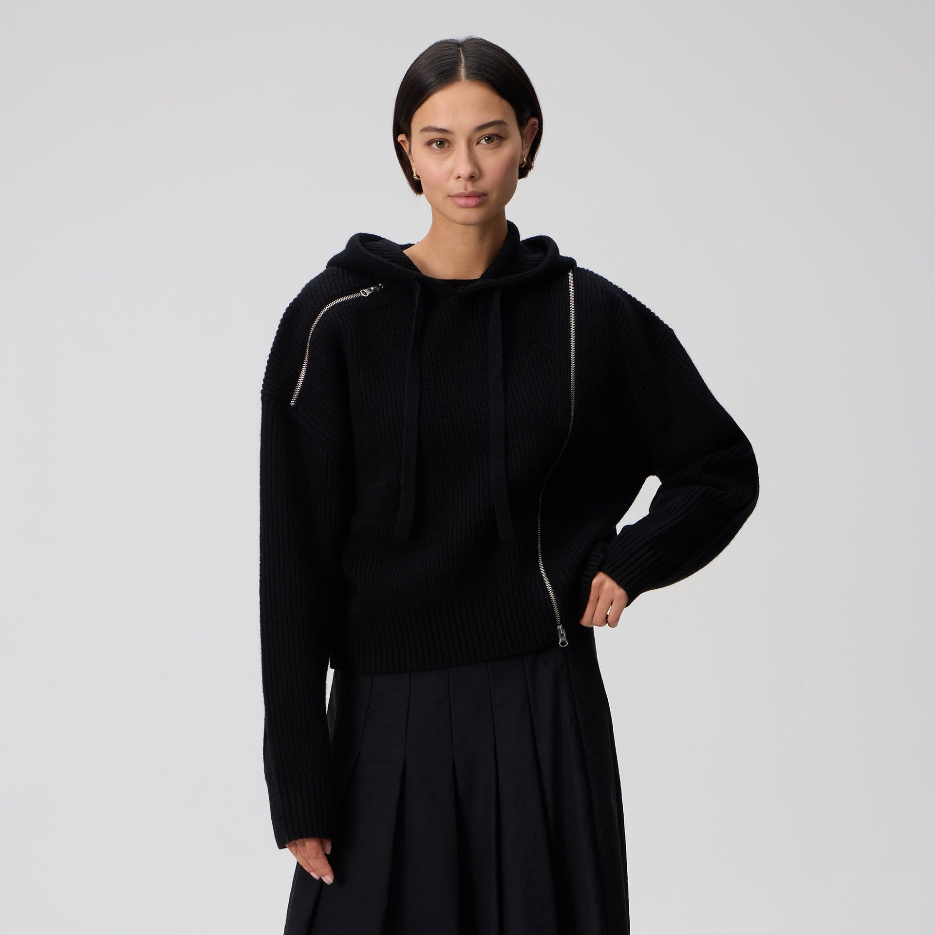 Kith Women Juni Zipper Sweater Hoodie - Black