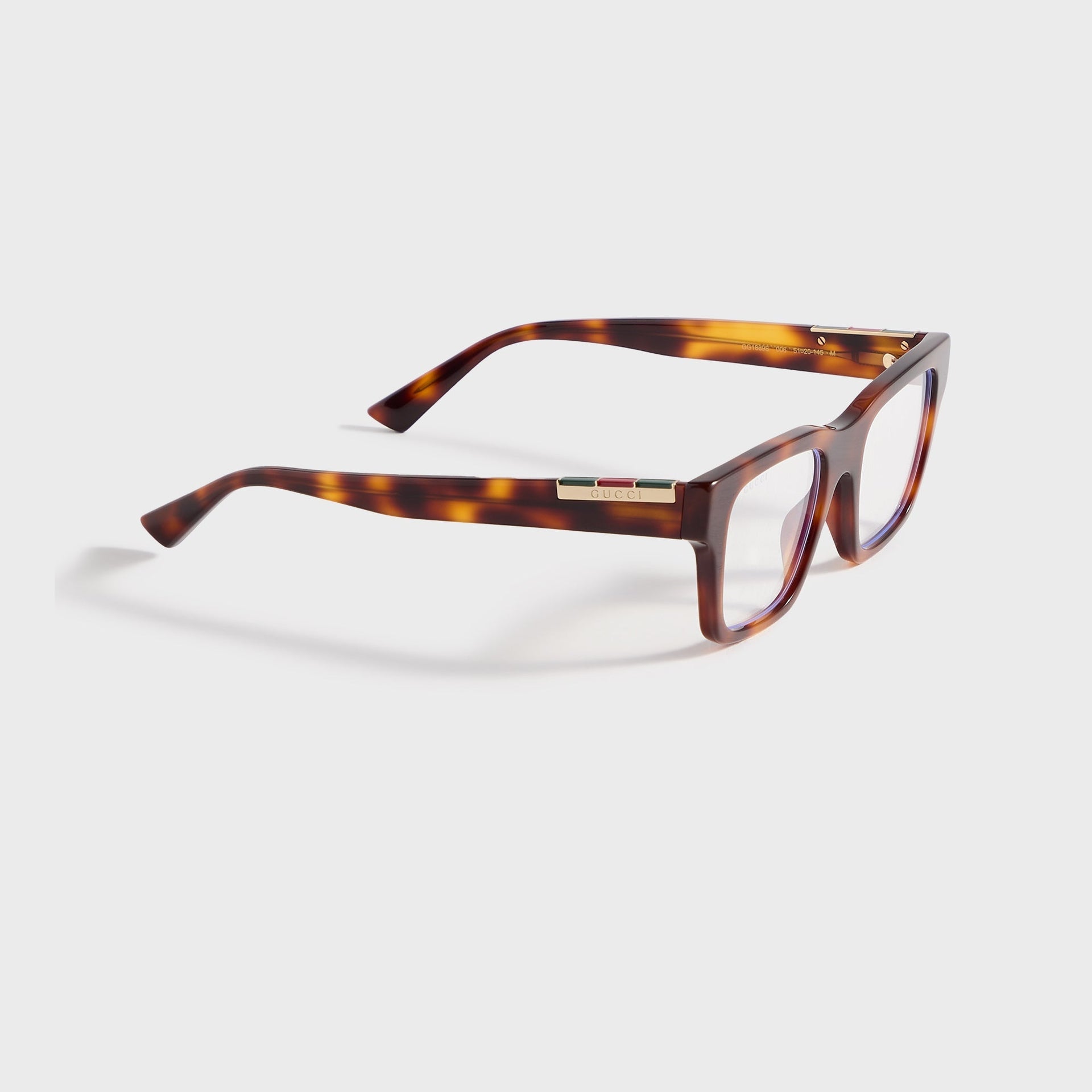 Gucci GG1889S Acetate Rectangle Sunglasses - Havana / Transparent