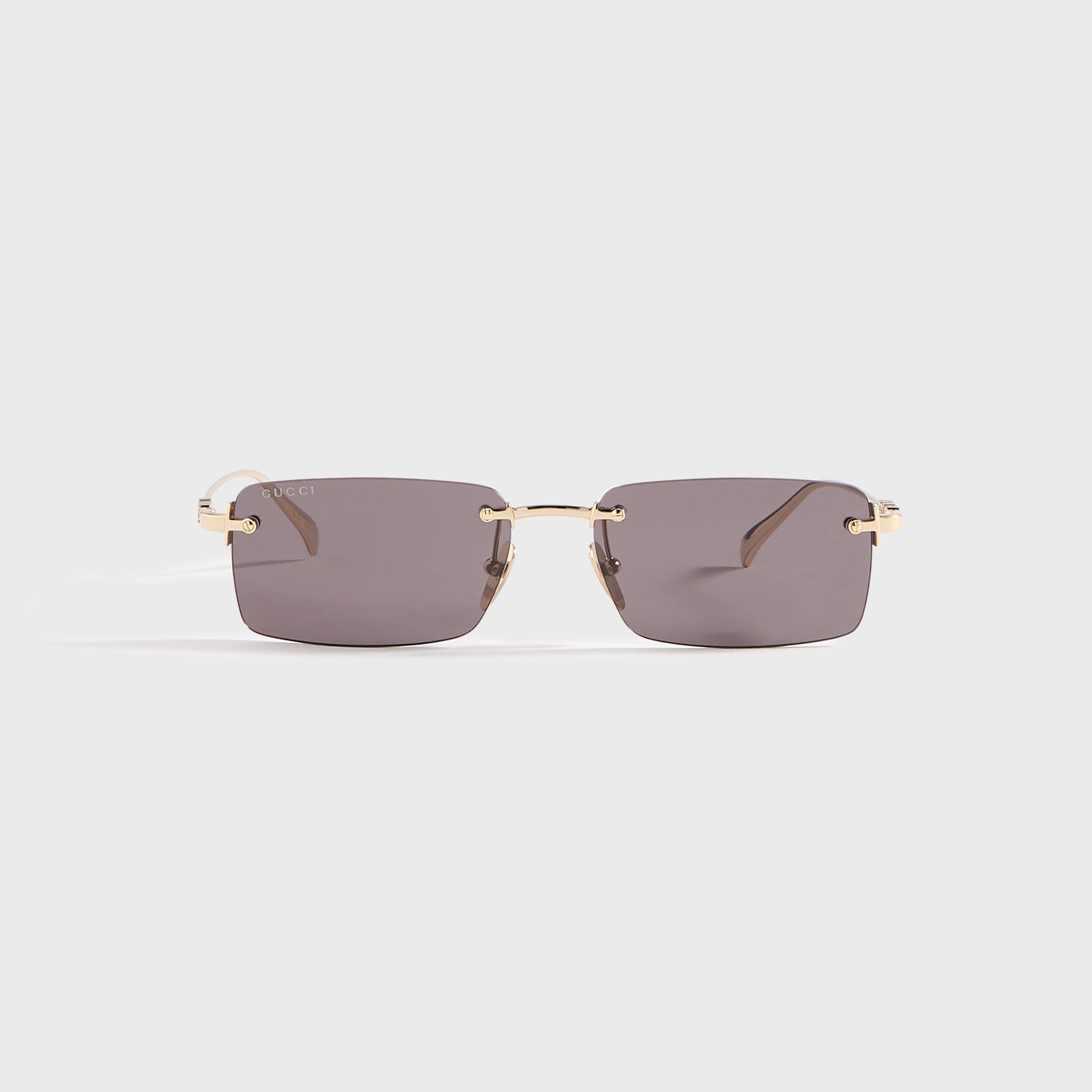 Gucci GG Rectangular Frame Sunglasses - Gold / Grey