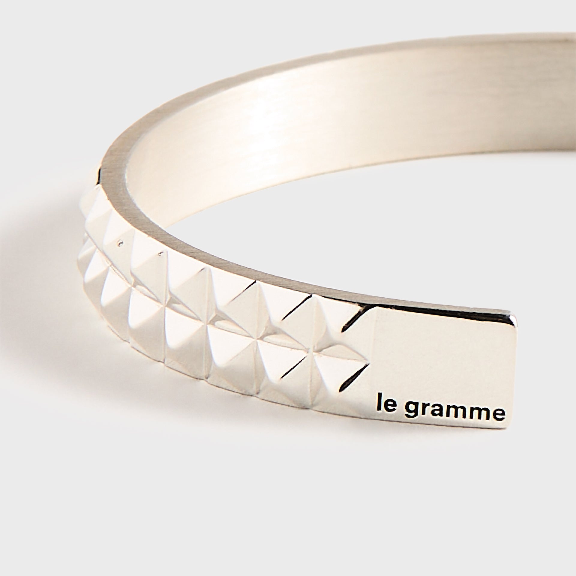 Le Gramme Bracelet Ruban GDES Pyramids - Silver