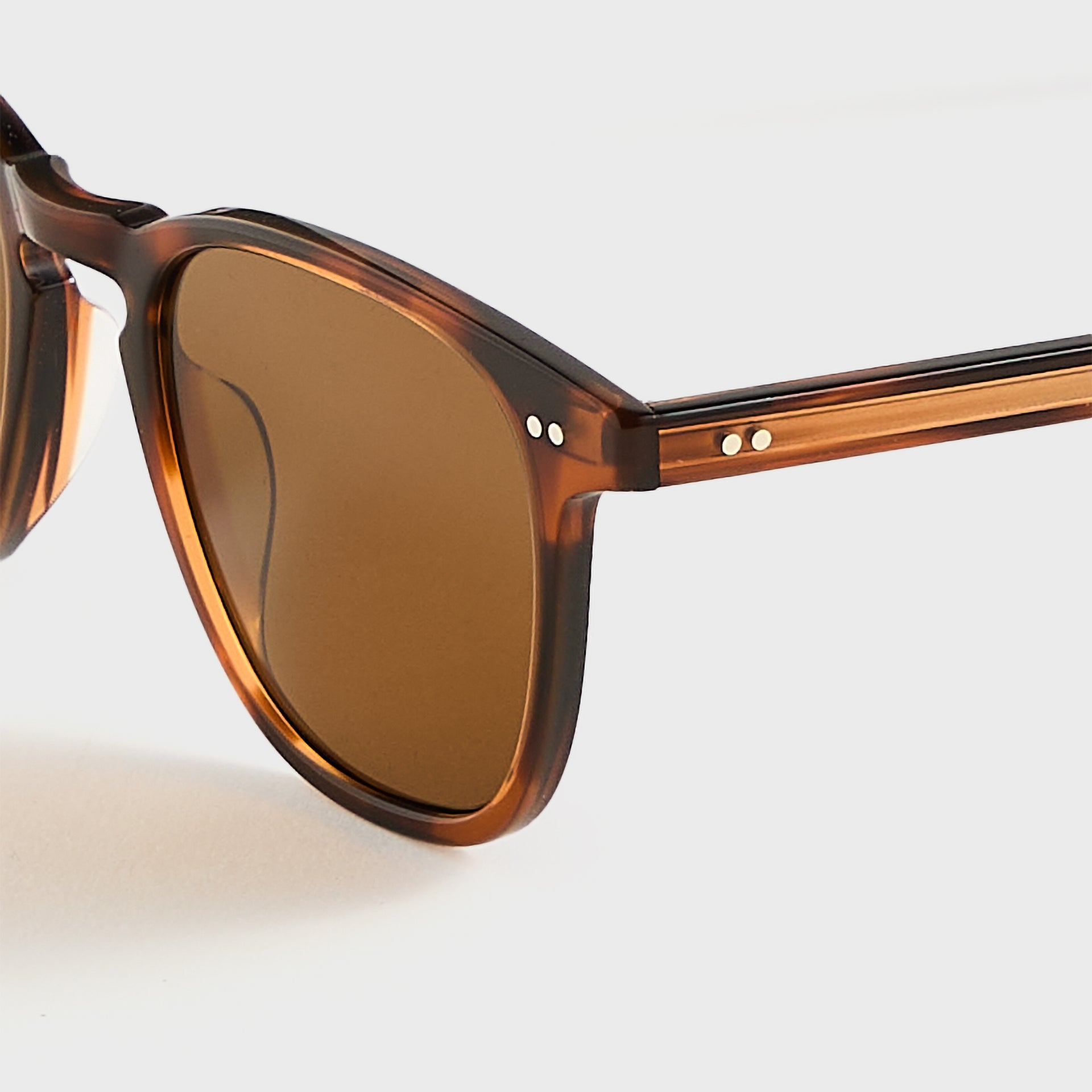 Garrett Leight Brooks Sunglasses - Spotted Brown Shell / Semi Flat Pure Coffee Polar