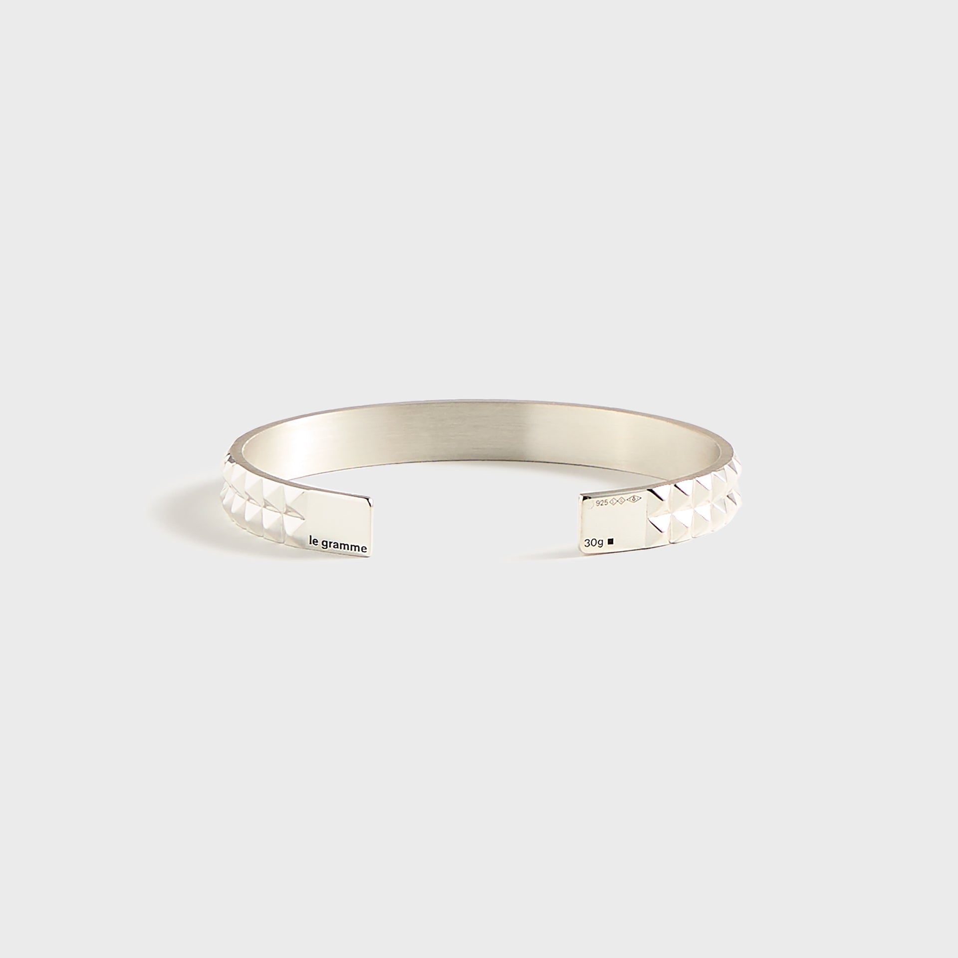 Le Gramme Bracelet Ruban GDES Pyramids - Silver