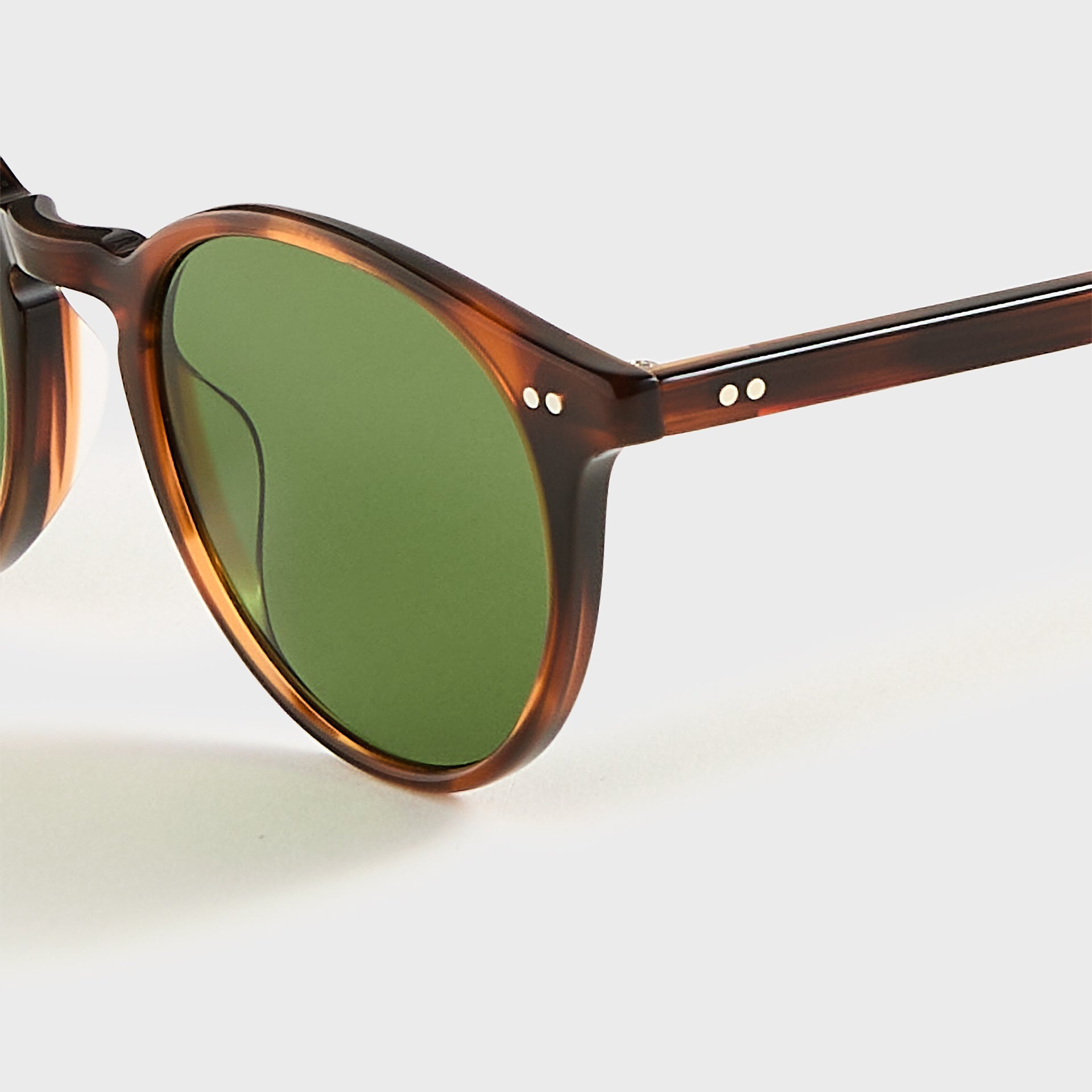 Garrett Leight Clune Sunglasses - Spotted Brown Shell / Semi Flat Pure Green
