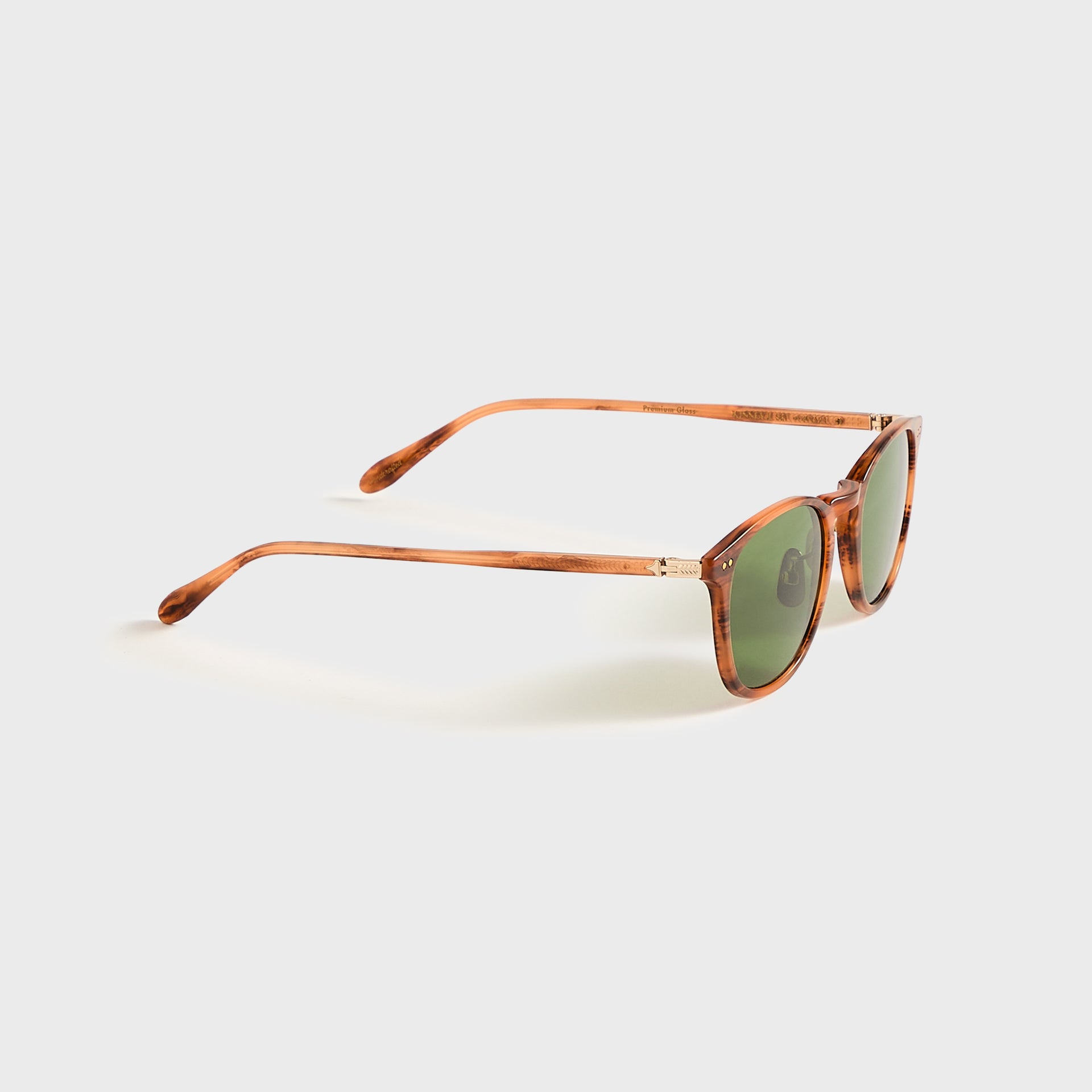 Garrett Leight Kinney J Sunglasses - Sunrise Tortoise / Pure Green