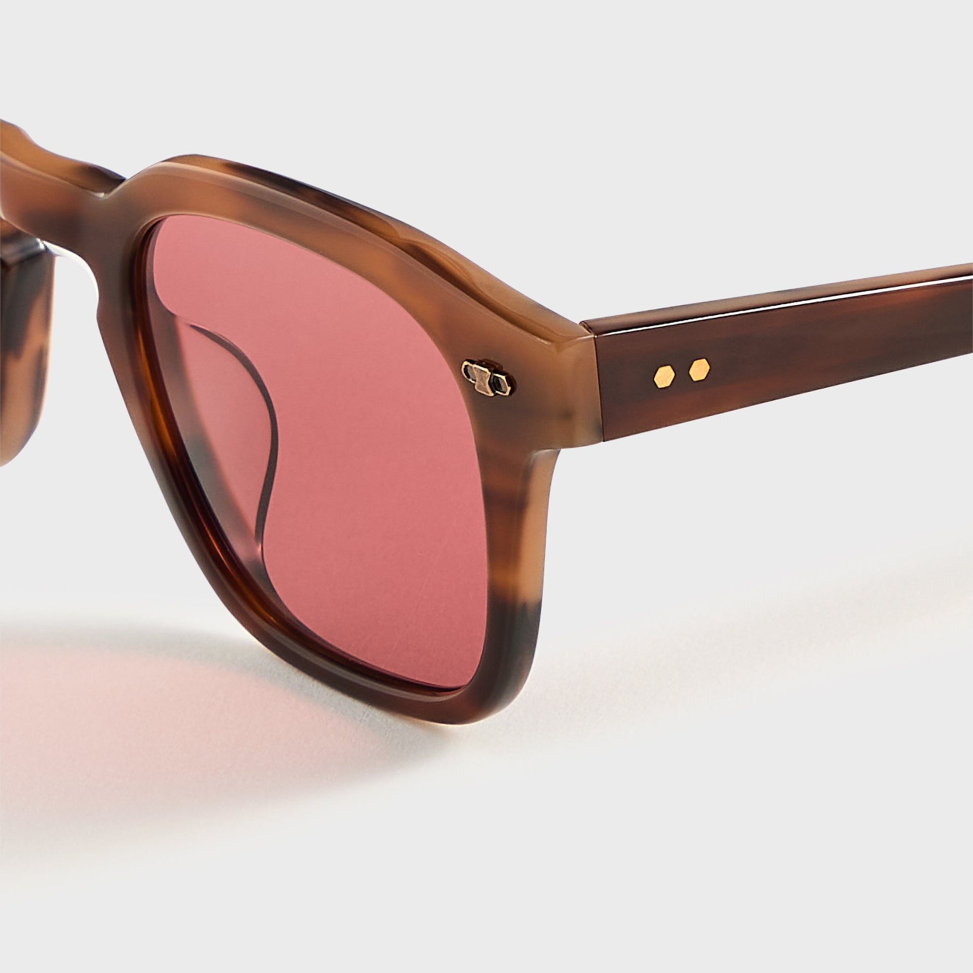 Garrett Leight Adonis Sunglasses - Moth Tortoise Antique Gold / Semi Flat Tahitian Rose