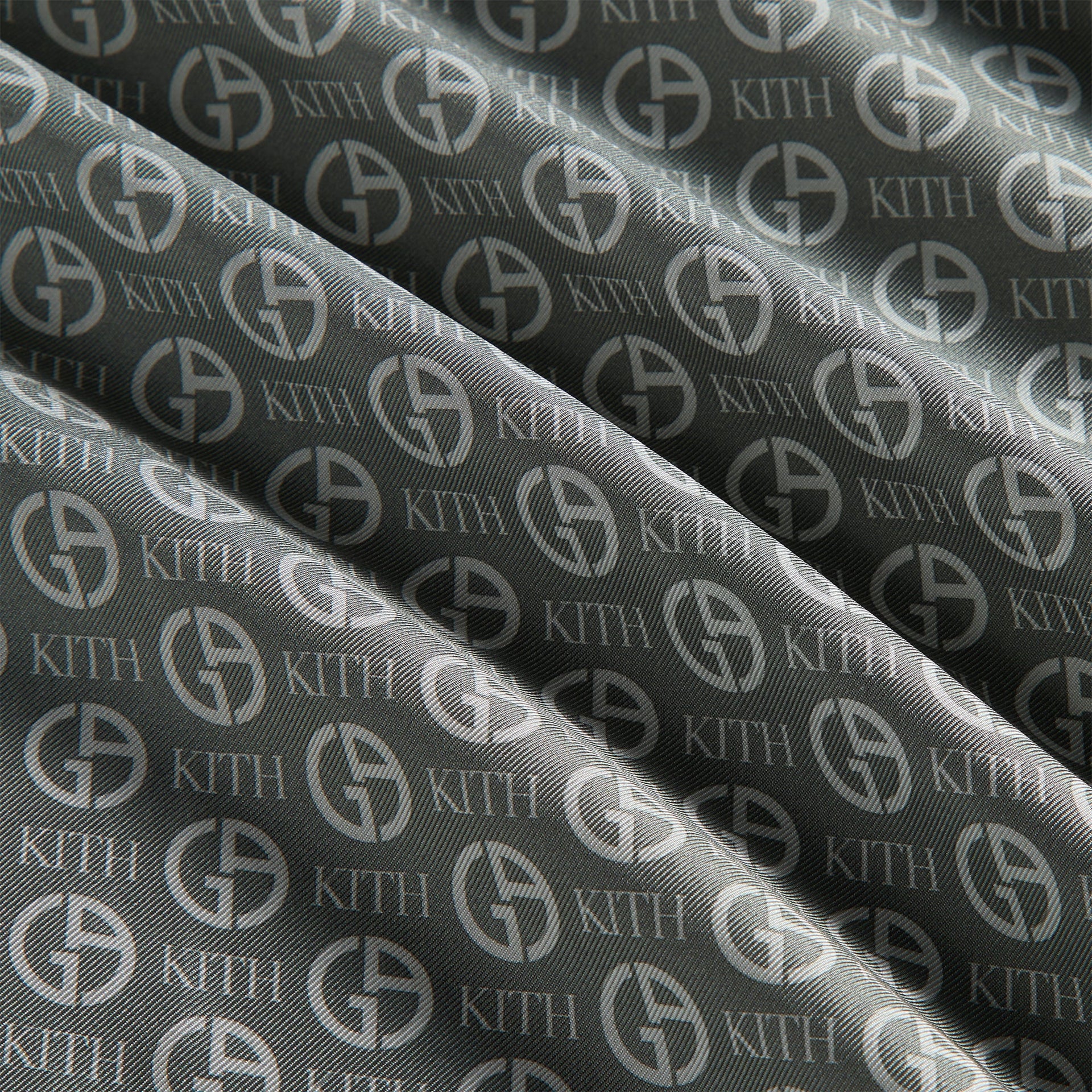 Giorgio Armani & Kith Monogram Printed Silk Bandana - Concrete