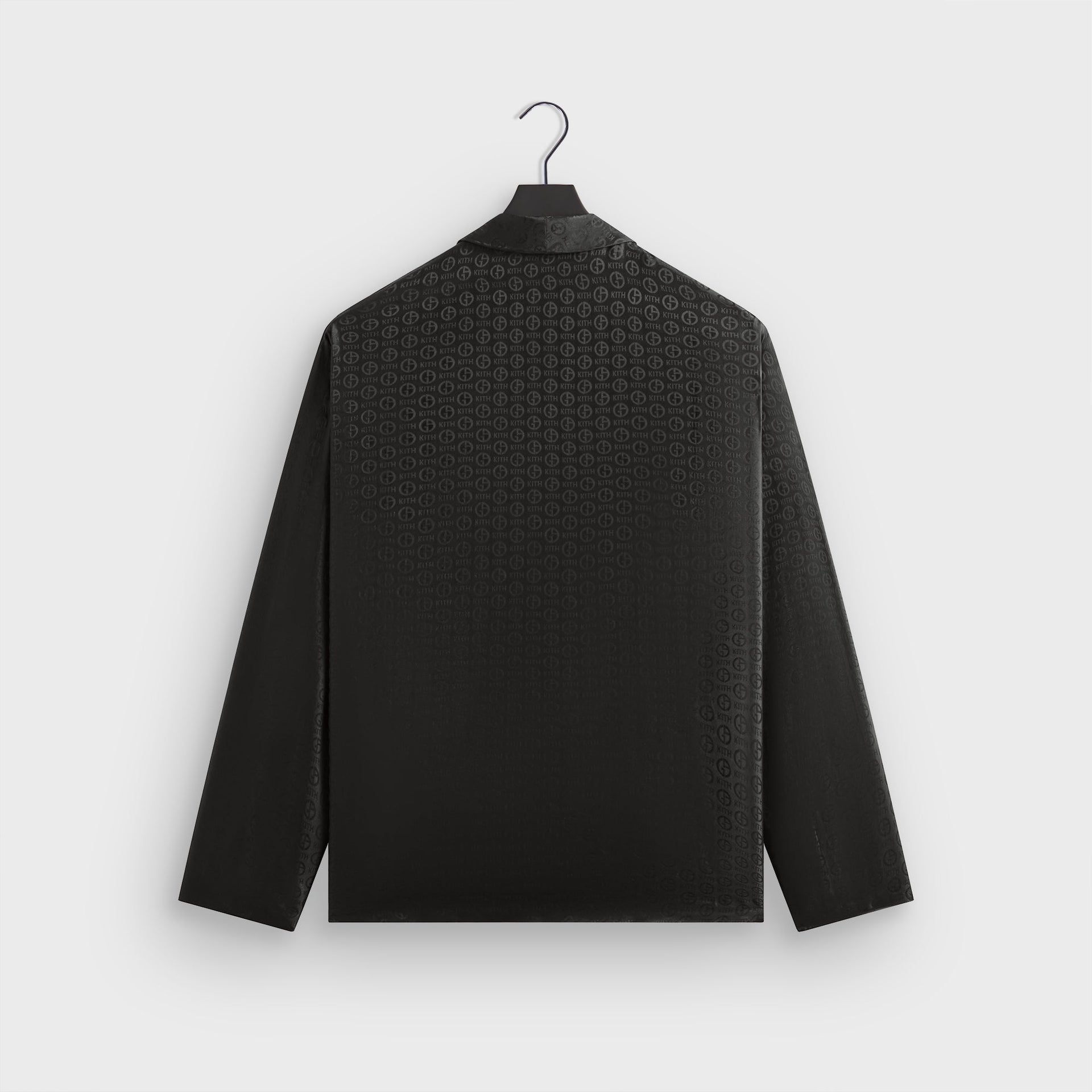 Giorgio Armani & Kith Monogram Long Sleeve Thompson Crossover Shirt - Black