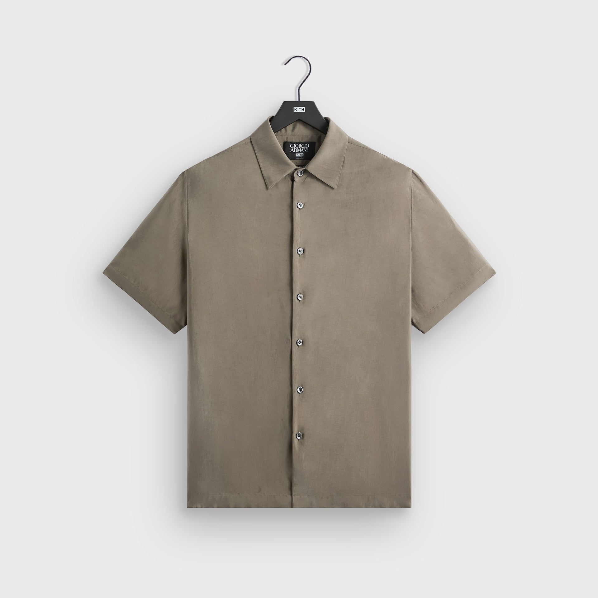 Giorgio Armani & Kith Silky Short Sleeve Button Up - Gravel