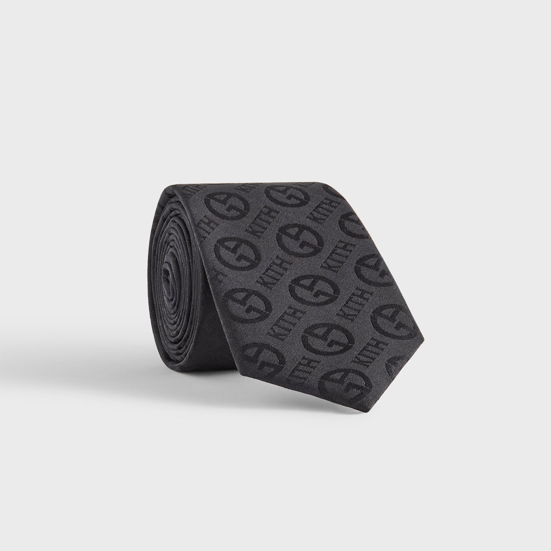 Giorgio Armani & Kith Monogram Jacquard Tie - Black