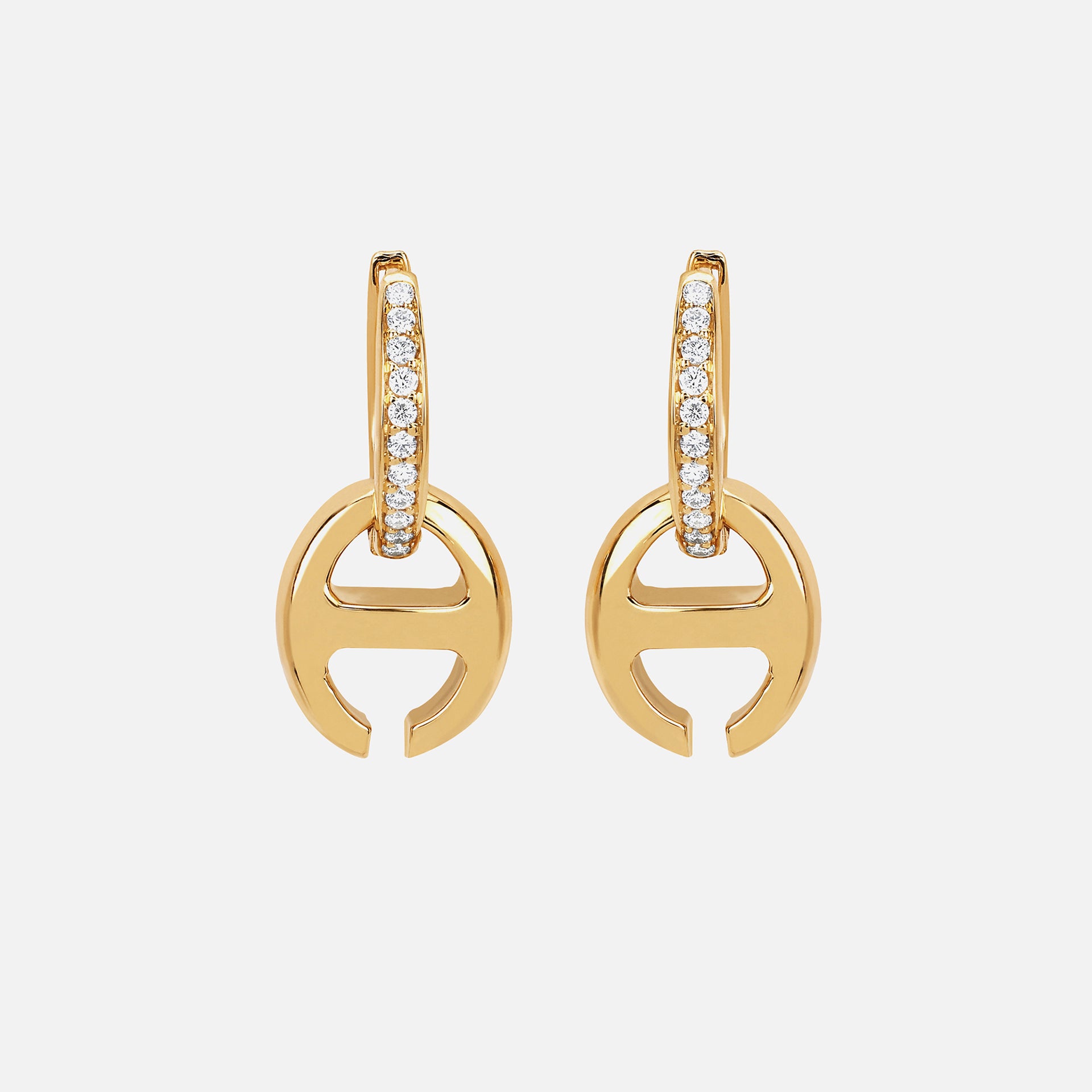 Hoorsenbuhs Klaasp Earrings with Diamonds - Yellow Gold