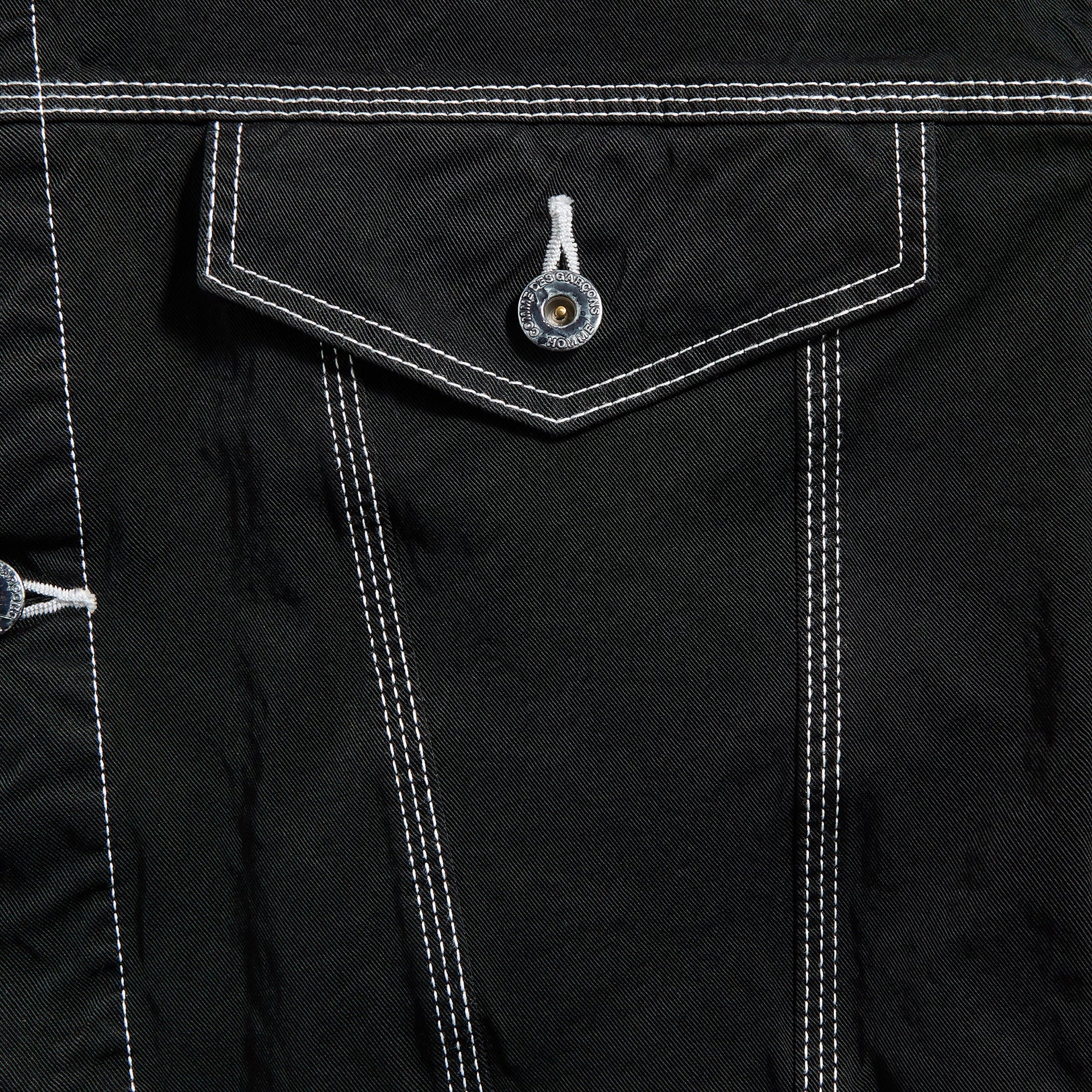 CDG Homme Top Stitch Trucker Jacket - Black