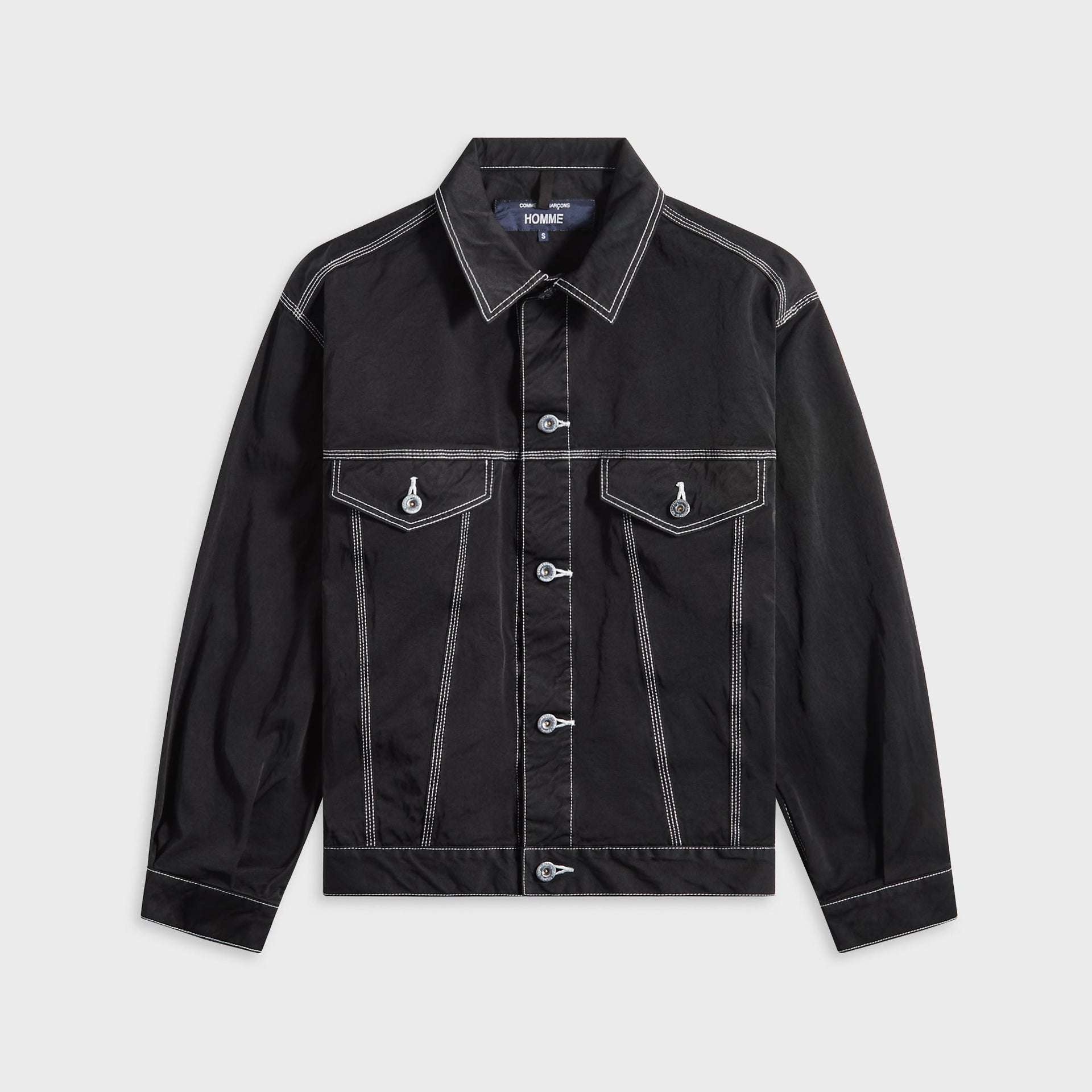 CDG Homme Top Stitch Trucker Jacket - Black