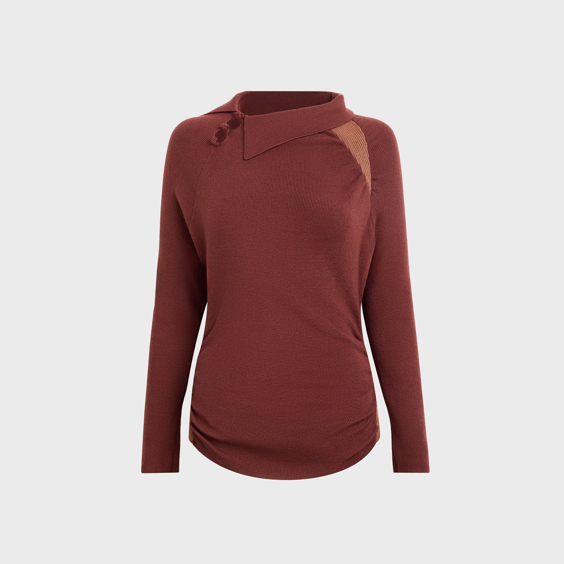 Isa Boulder Scrunched Asymmetric Top - Rum