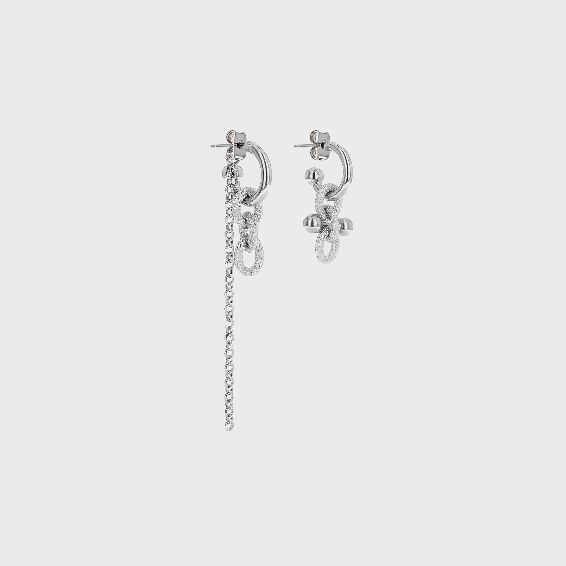 Justine Clenquet Blake Earrings in Palladium