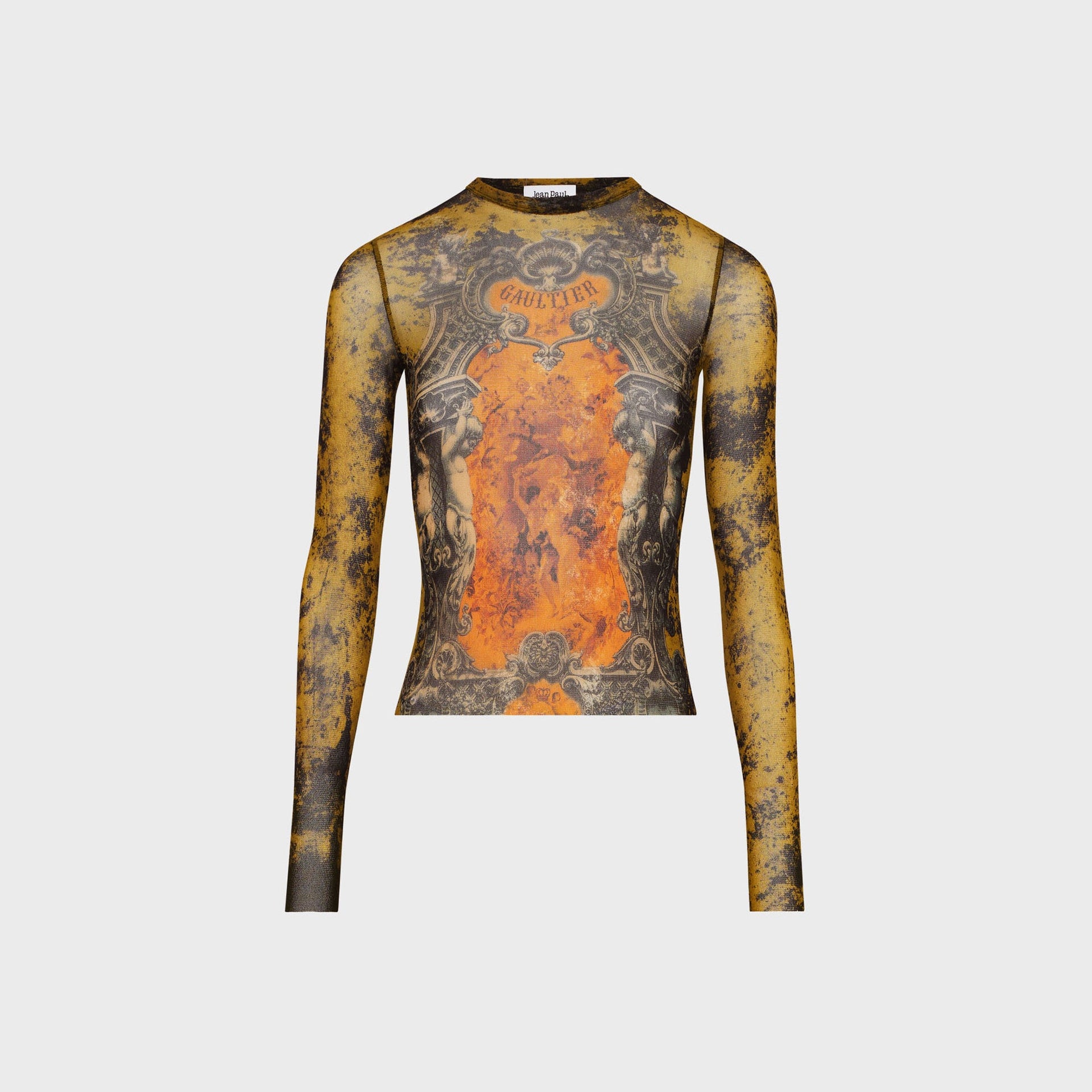 Jean Paul Gaultier Mesh Long Sleeves Top - Printed Médaillon