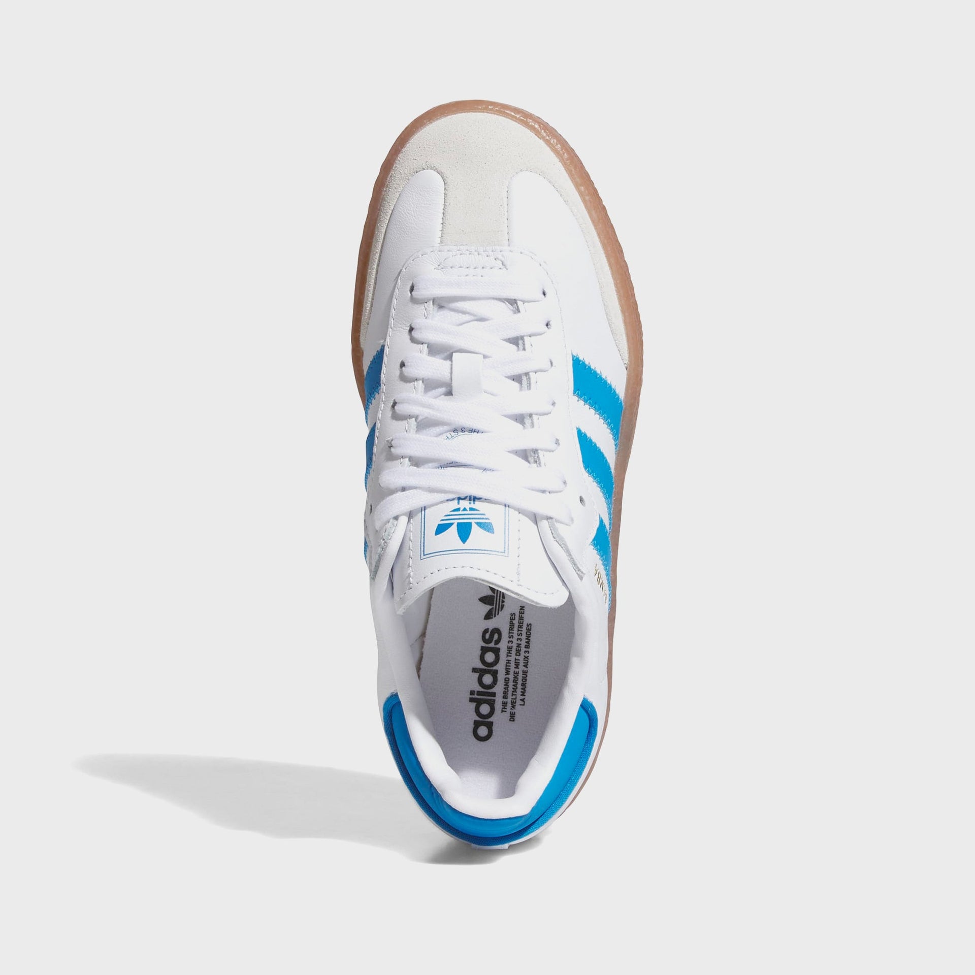 adidas Junior Sambae - White / Bright Blue / Gold Metallic