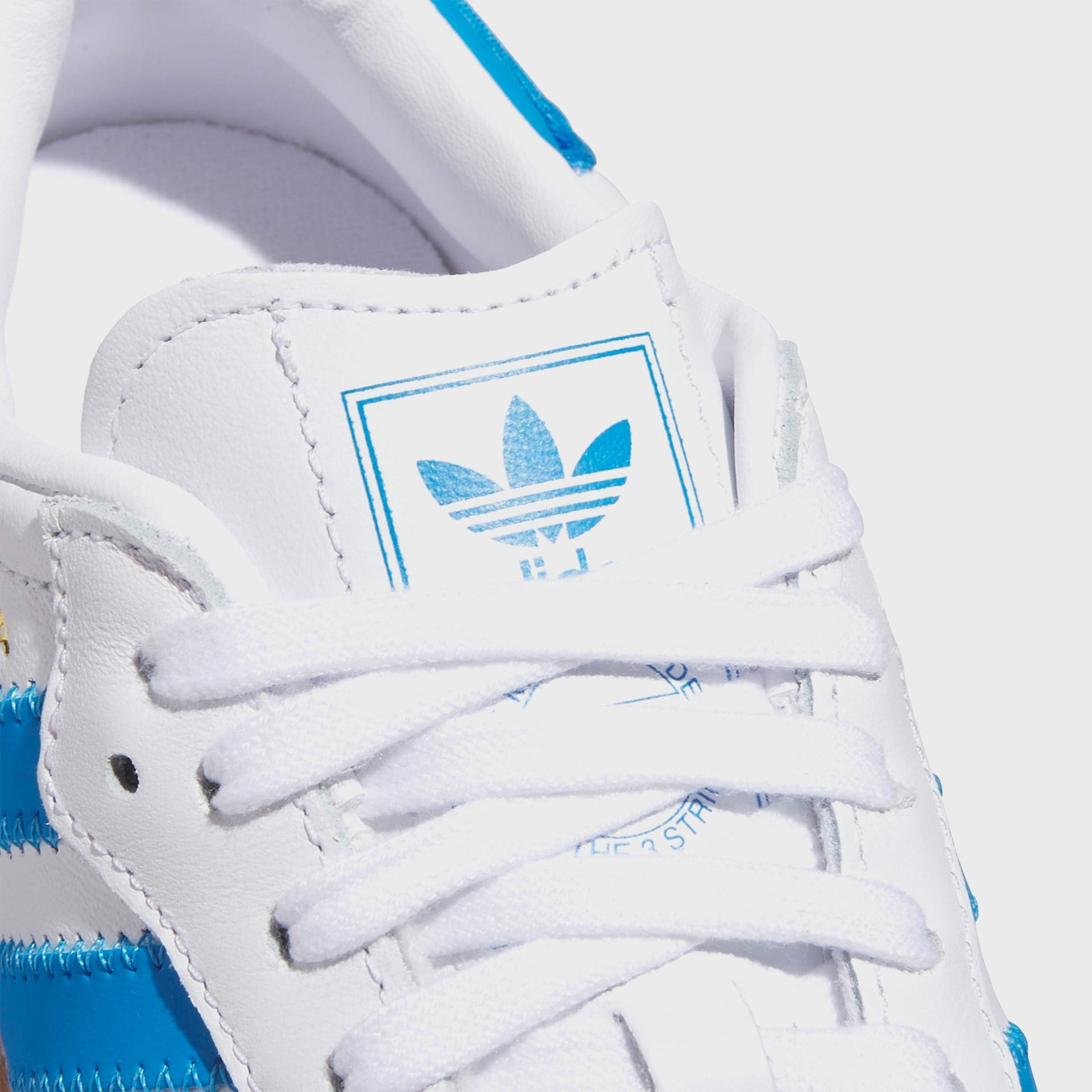 adidas Junior Sambae - White / Bright Blue / Gold Metallic