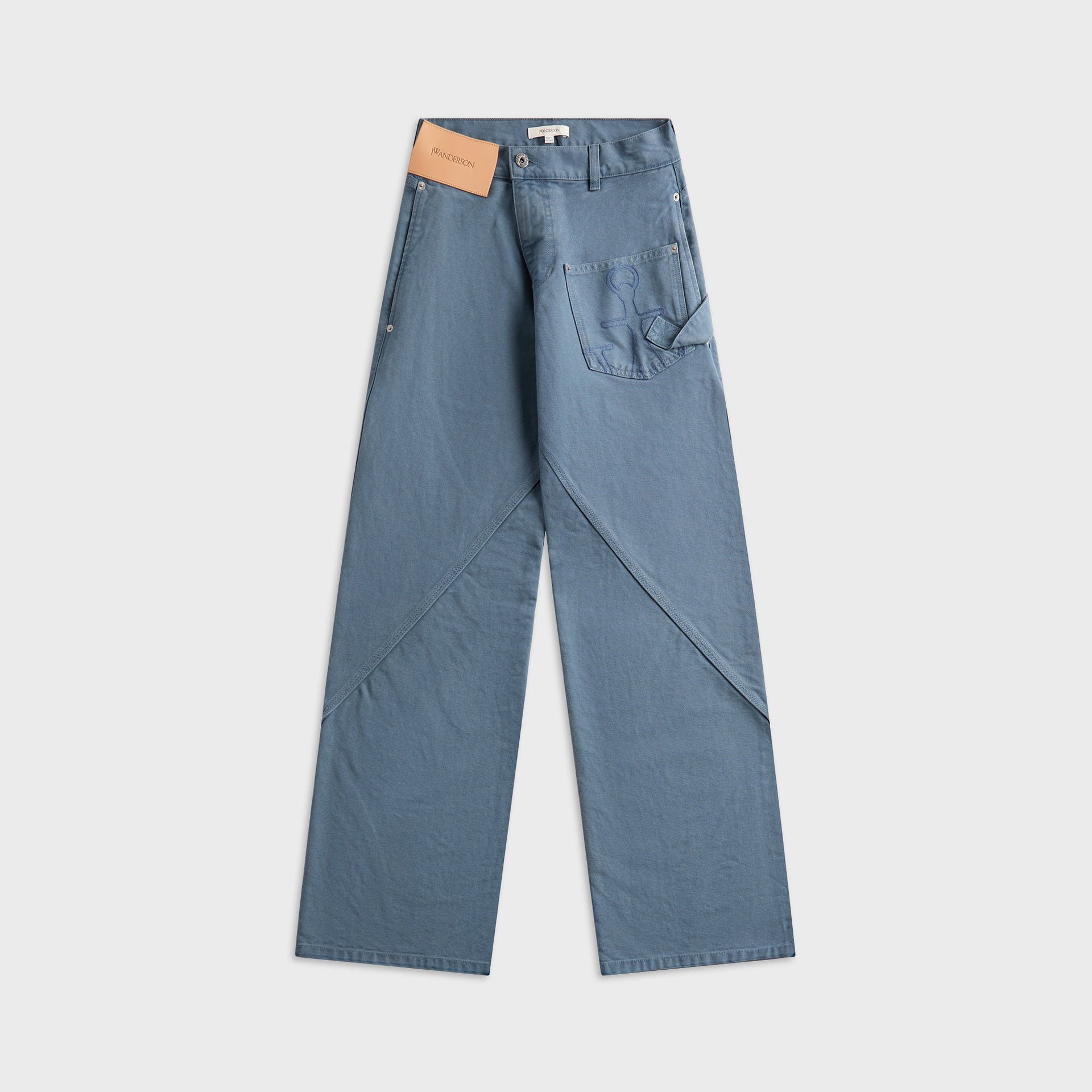 JW Anderson Twisted Workwear Trousers in Steel Blue