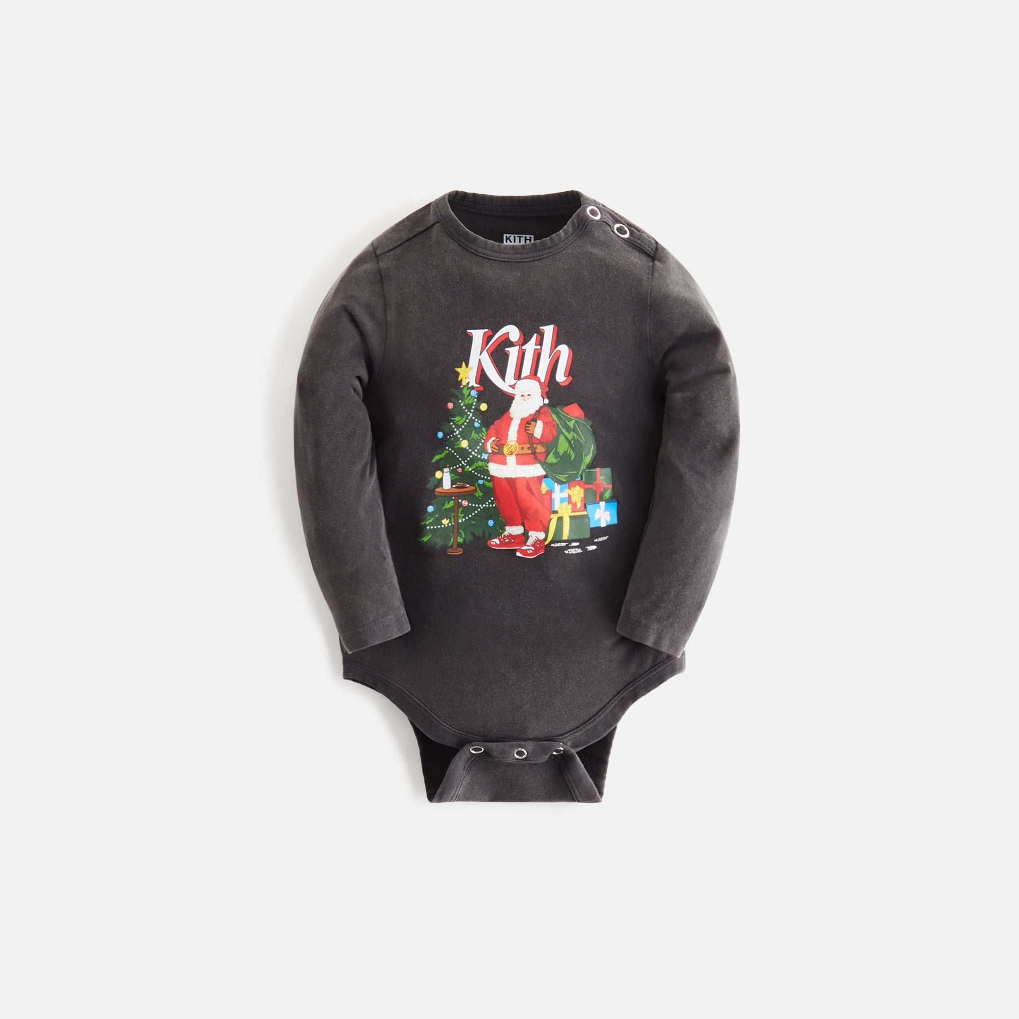 Kithmas Baby Santa Vintage Onesie - Black