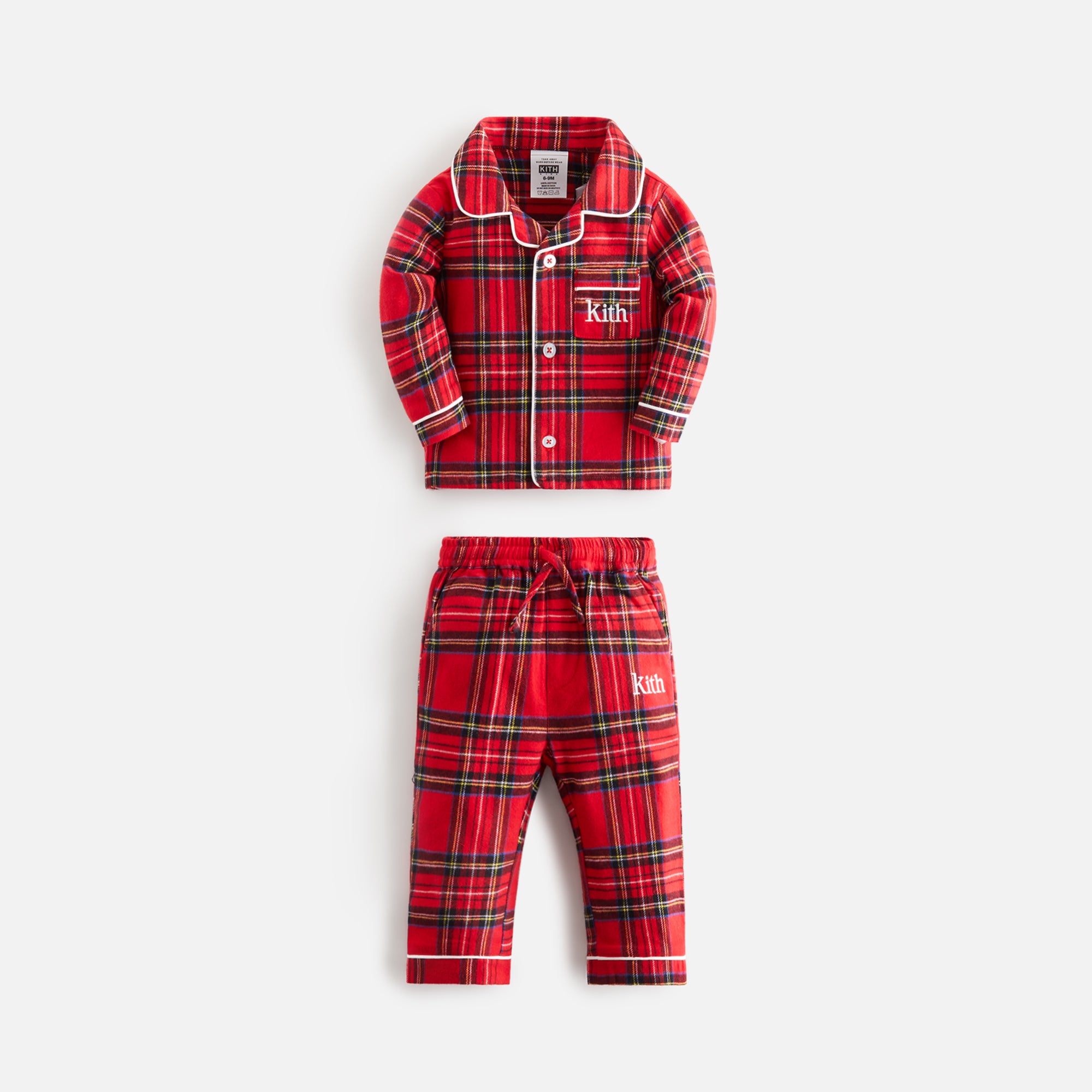 Kithmas Baby Brushed Cotton Plaid Pajama Set - Present