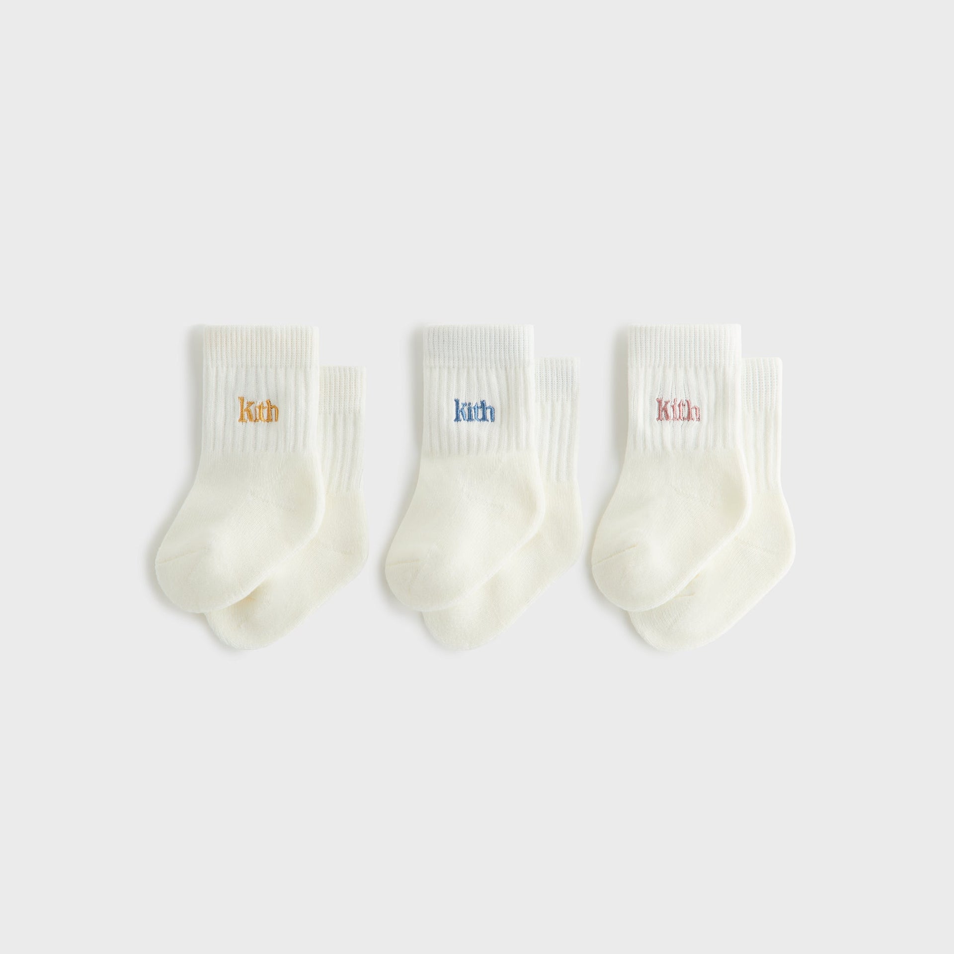 Kith Baby 3-Pack Crew Socks - White
