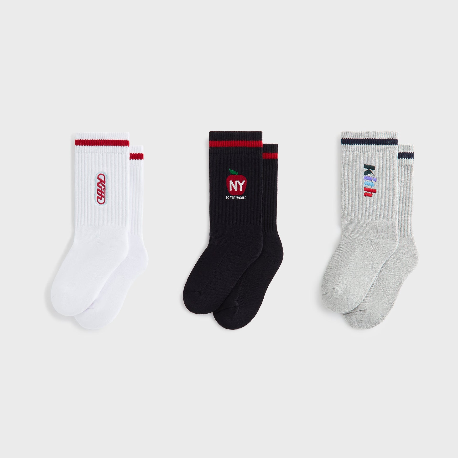 Kith Kids Graphic 3-Pack Crew Socks - Multi