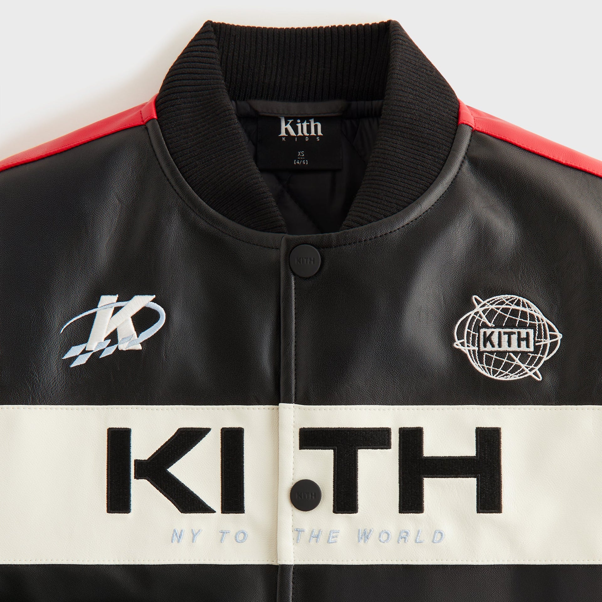 Kith Kids Blocked Coaches Bomber Jacket - Black
