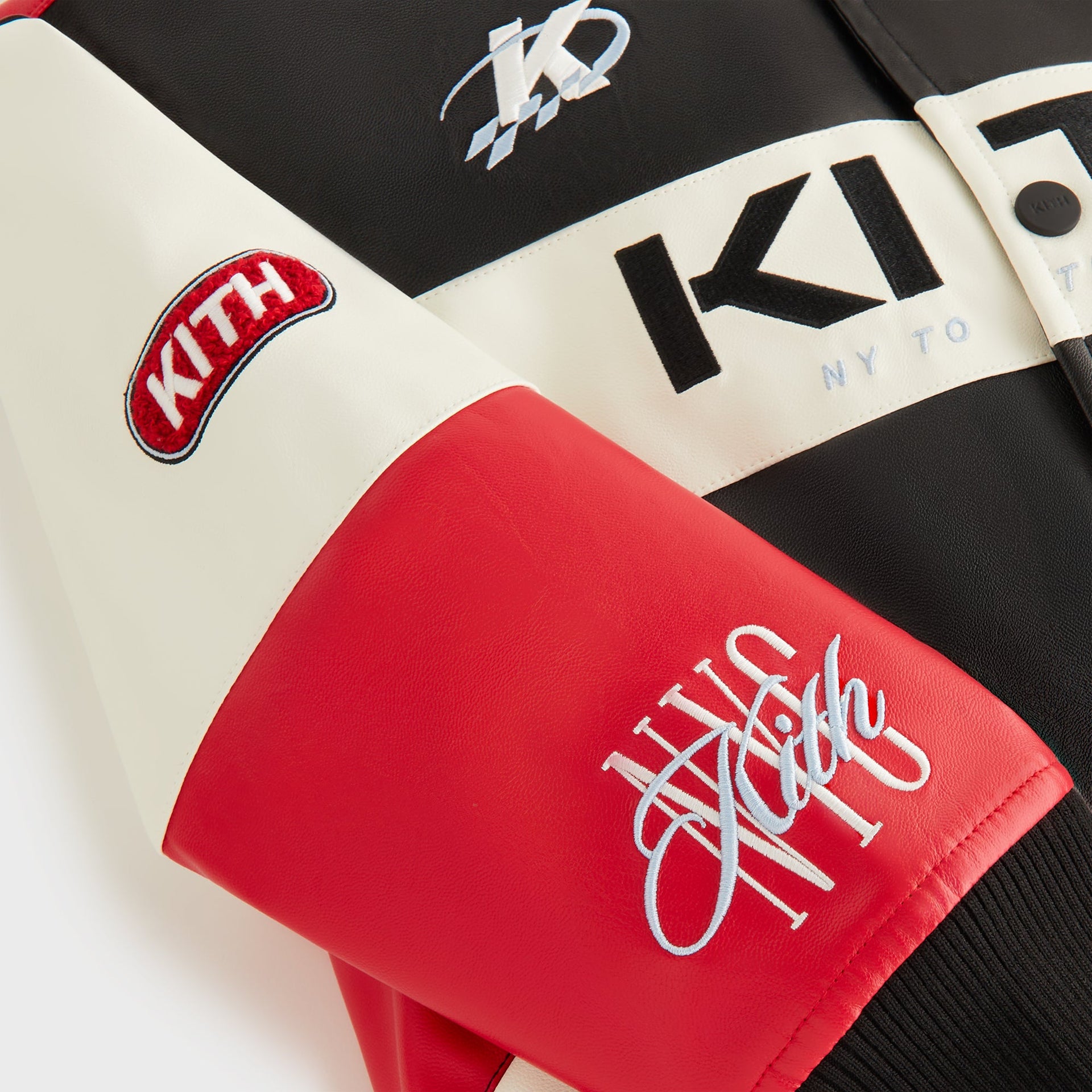 Kith Kids Blocked Coaches Bomber Jacket - Black