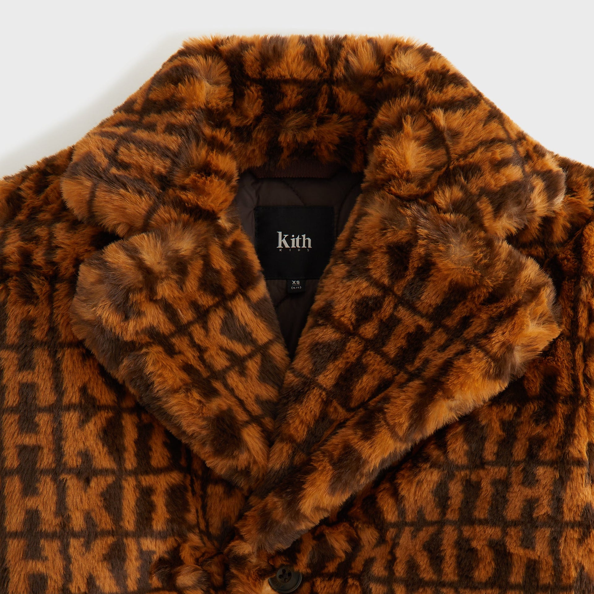 Kith Kids Faux Fur Monogram Royce Coat - Legacy