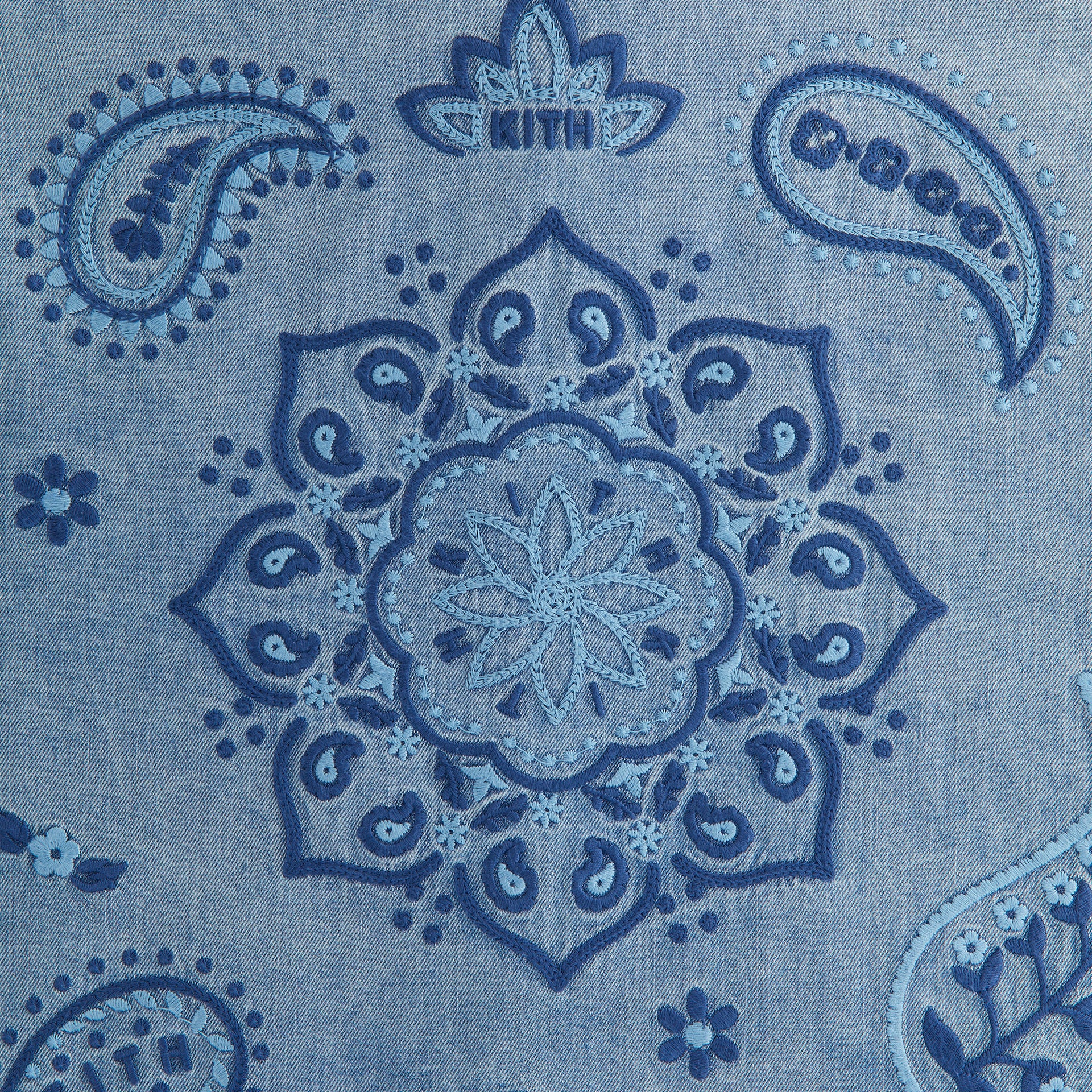 Kith Kids Floral Paisley Chambray Apollo Shirt in Kent Light Wash