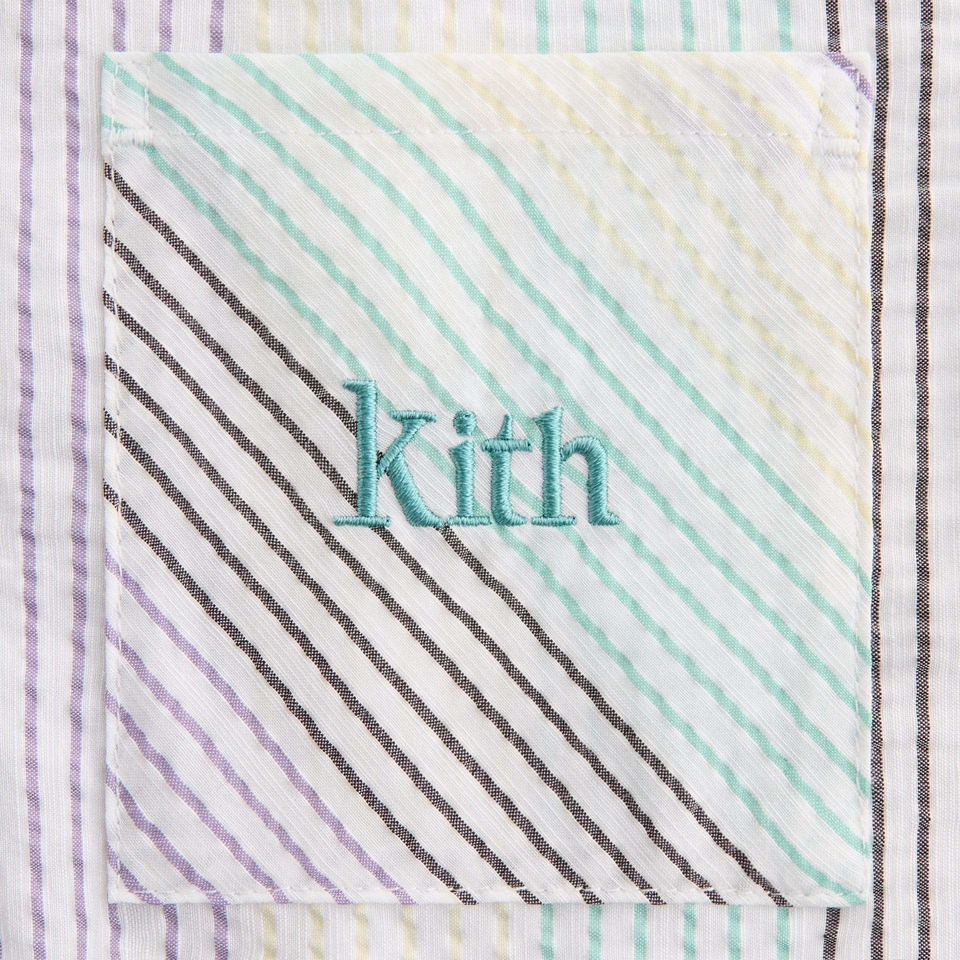 Kith Kids Striped Thompson Camp Shirt in Mykonos