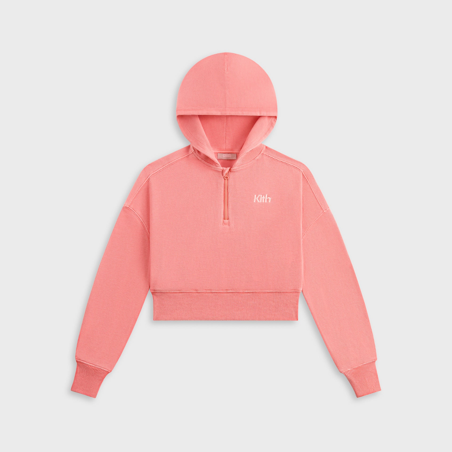 Kith Kids Waffle Fallon Quarter Zip Hoodie - Dawn