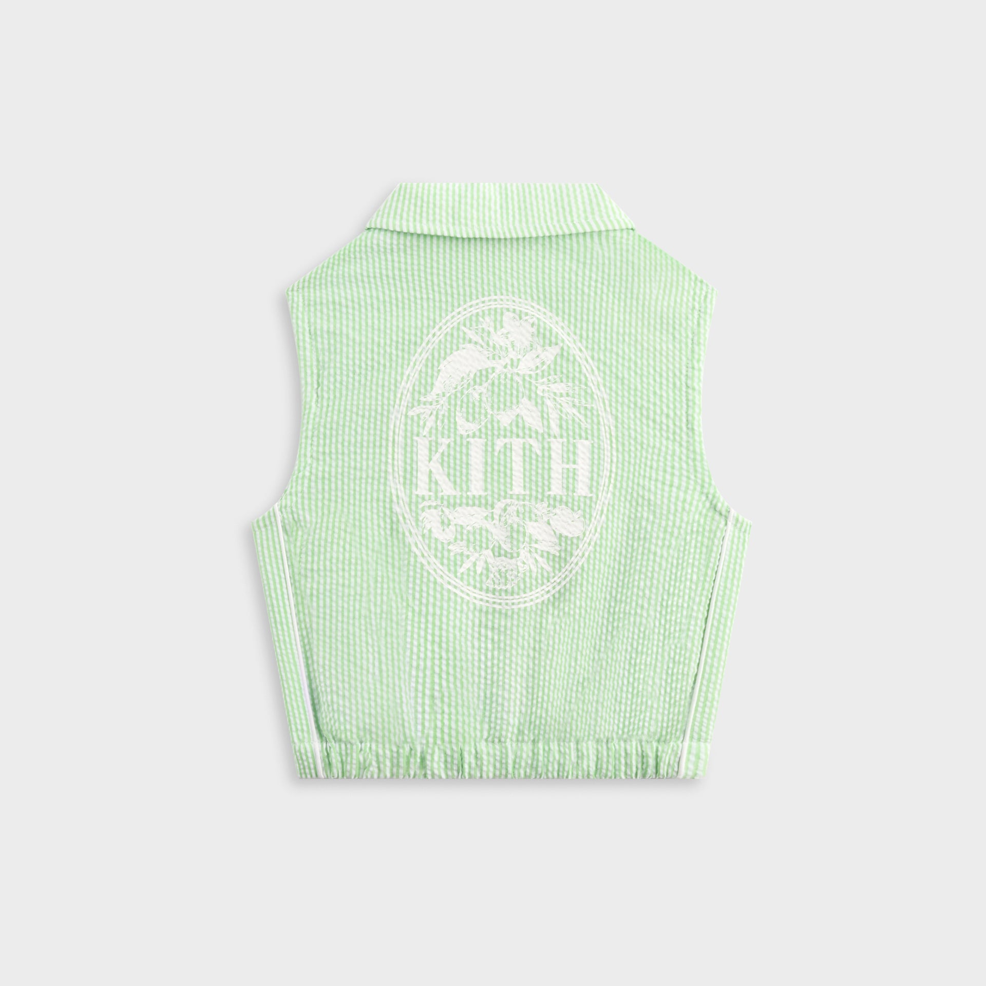 Kith Kids Seersucker Cropped Button Front Tank - Honeydew