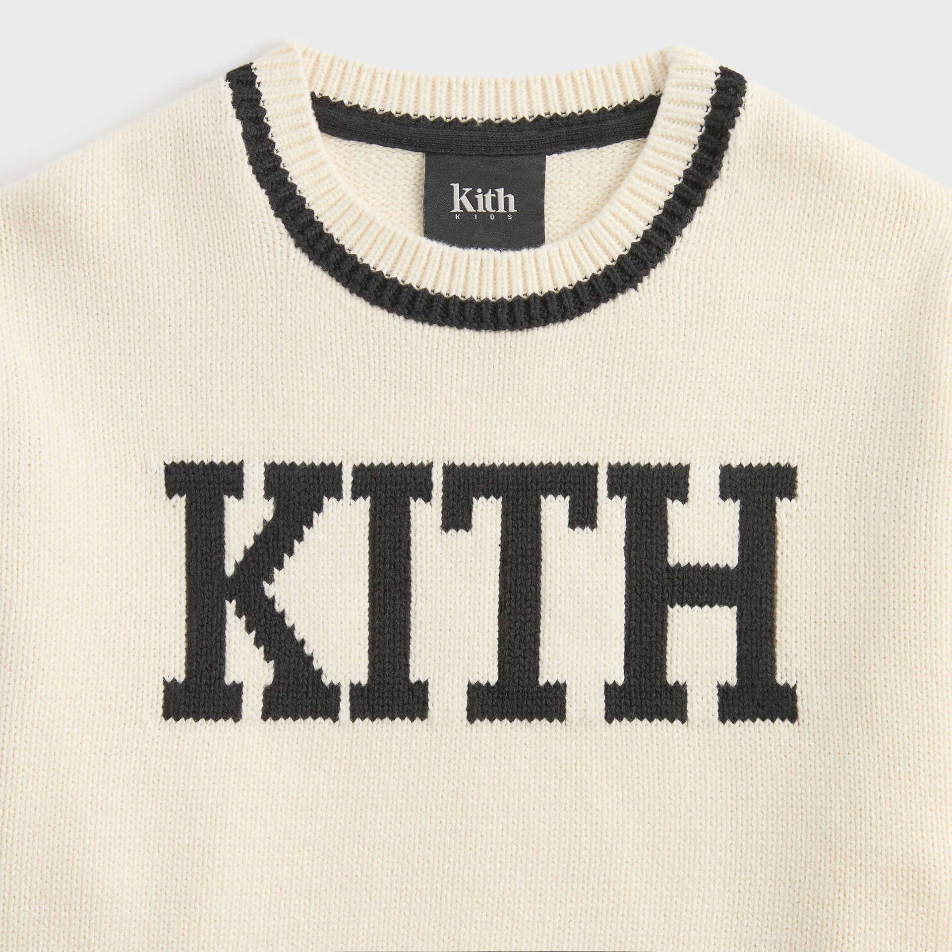 Kith Kids Varsity Crewneck Sweater - Sandrift