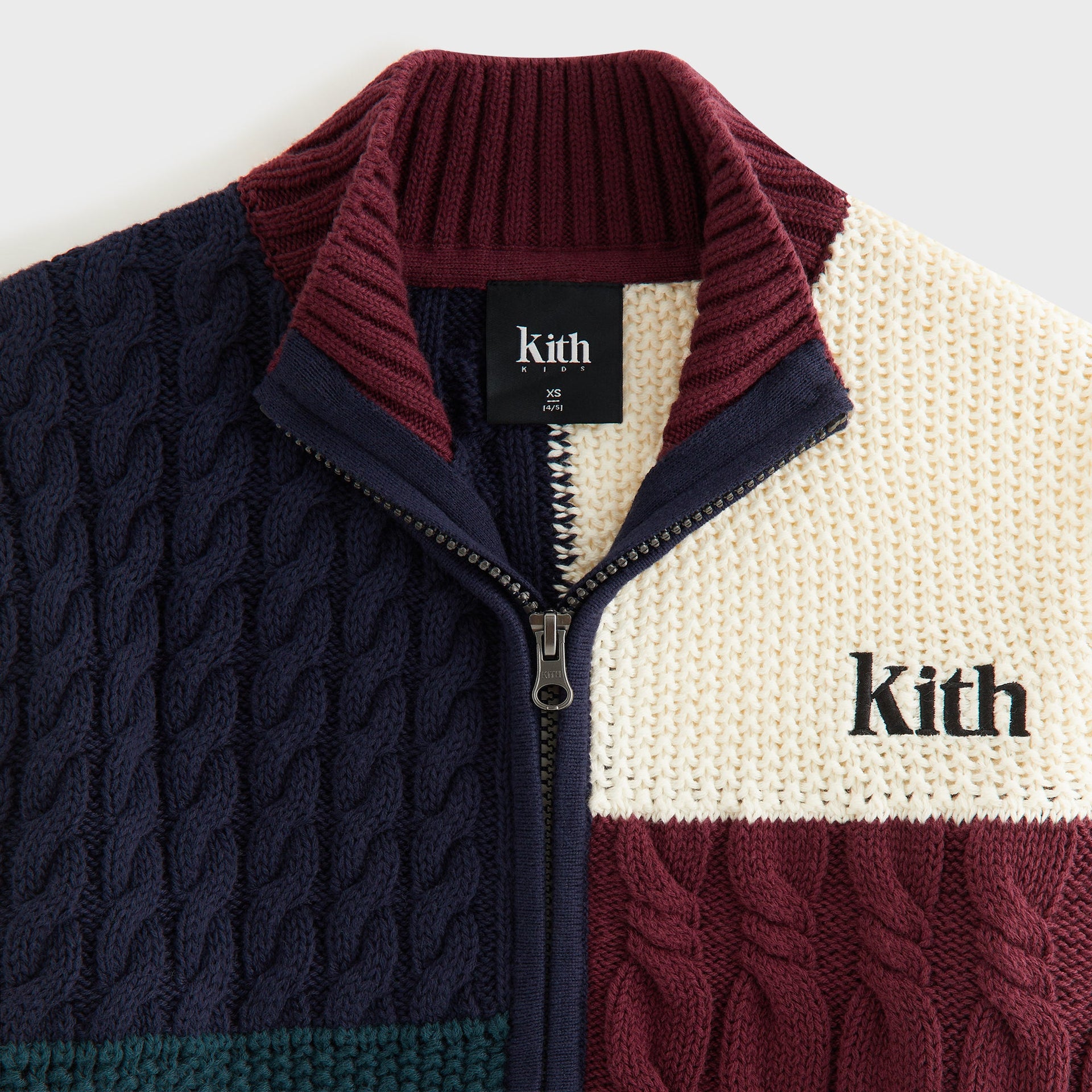 Kith Kids Color-Block Wyona Full Zip Sweater - Stadium