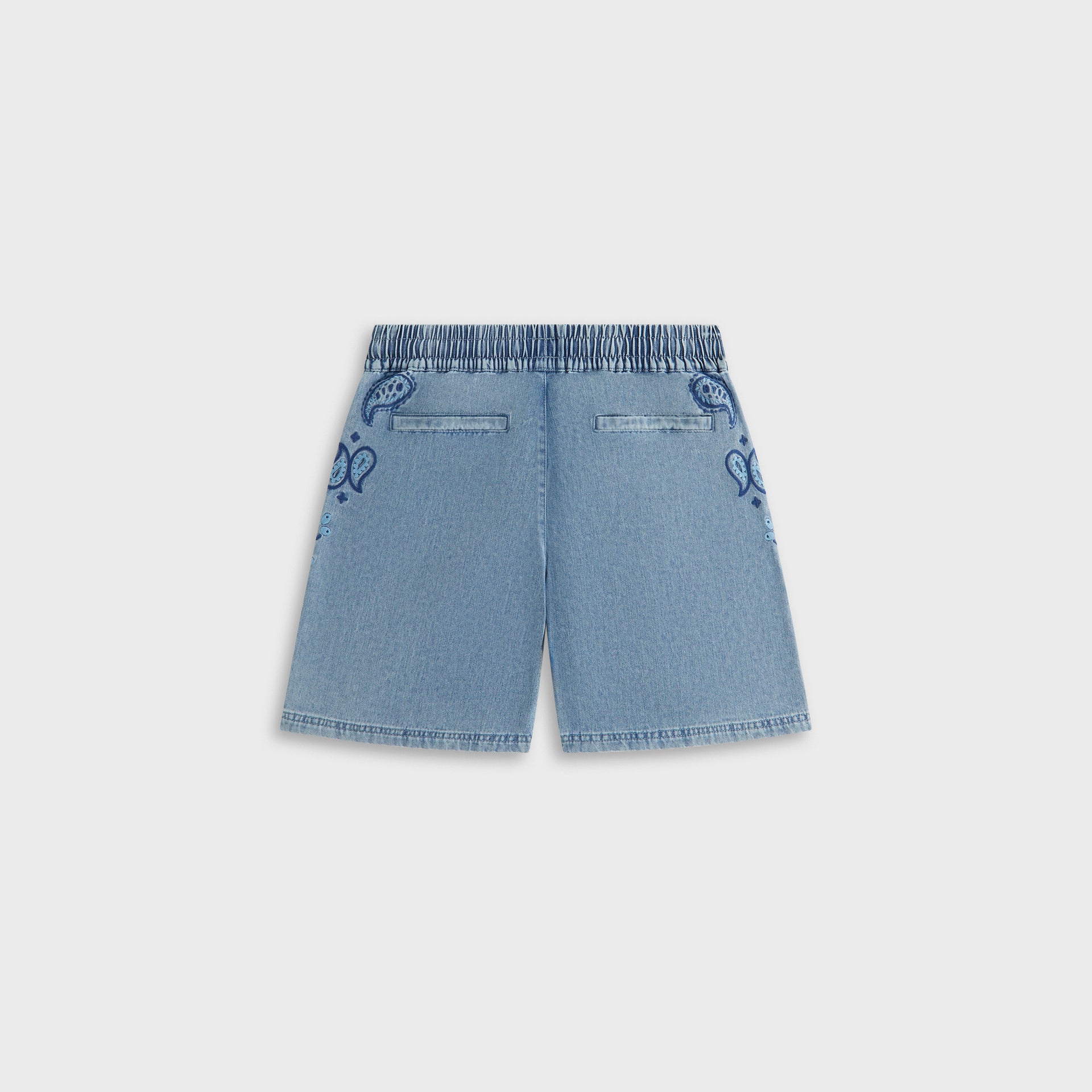 Kith Kids Floral Paisley Chambray Apollo Short in Kent Light Wash