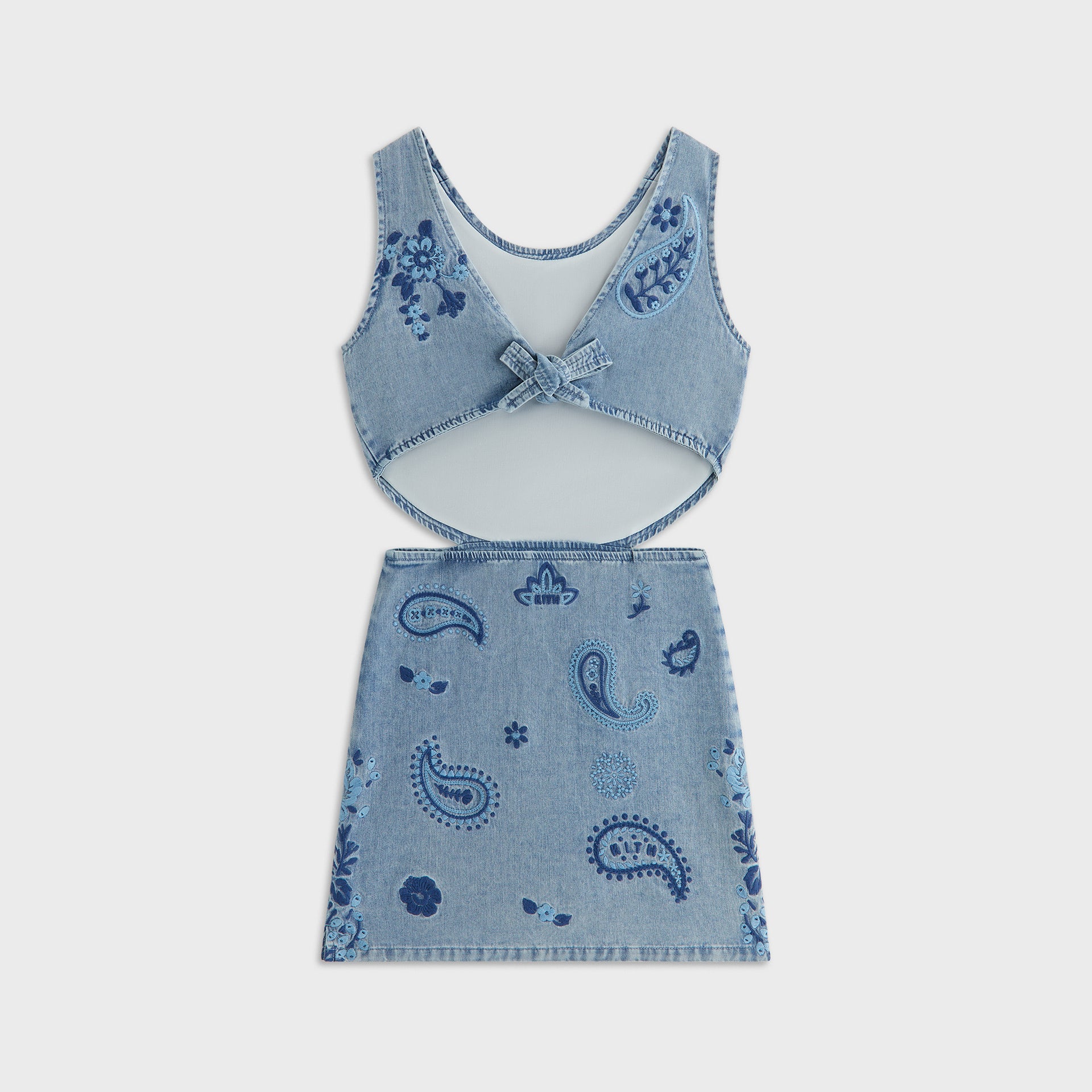 Kith Kids Floral Paisley Chambray Dress in Kent Light Wash
