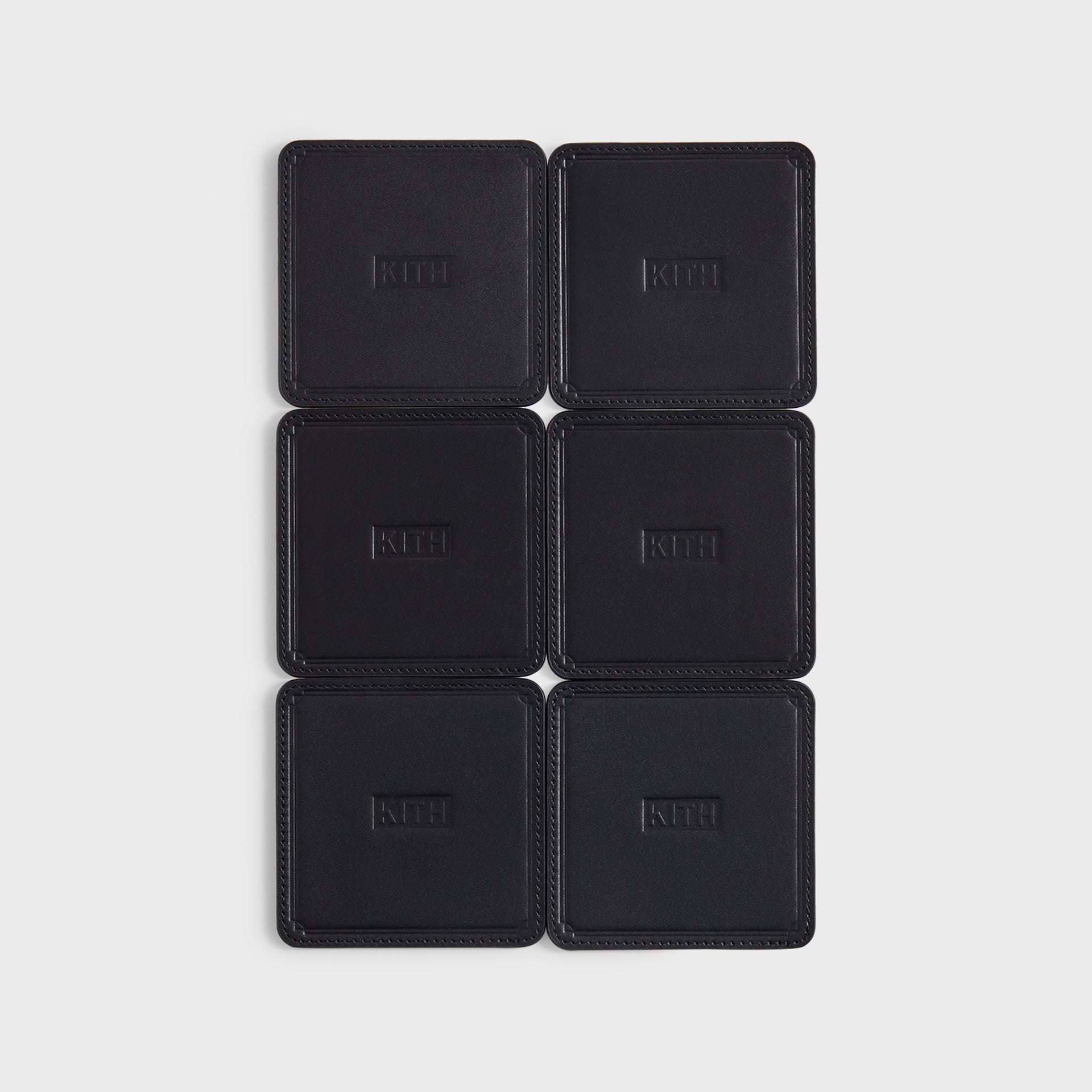 Kith Monogram Leather Coasters - Black